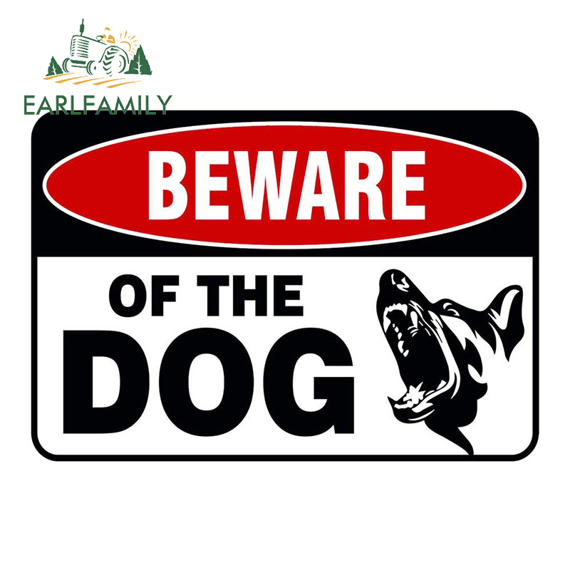 Title 3, EARLFAMILY 13cm x 9.7cm WARNING Beware of Dog S...