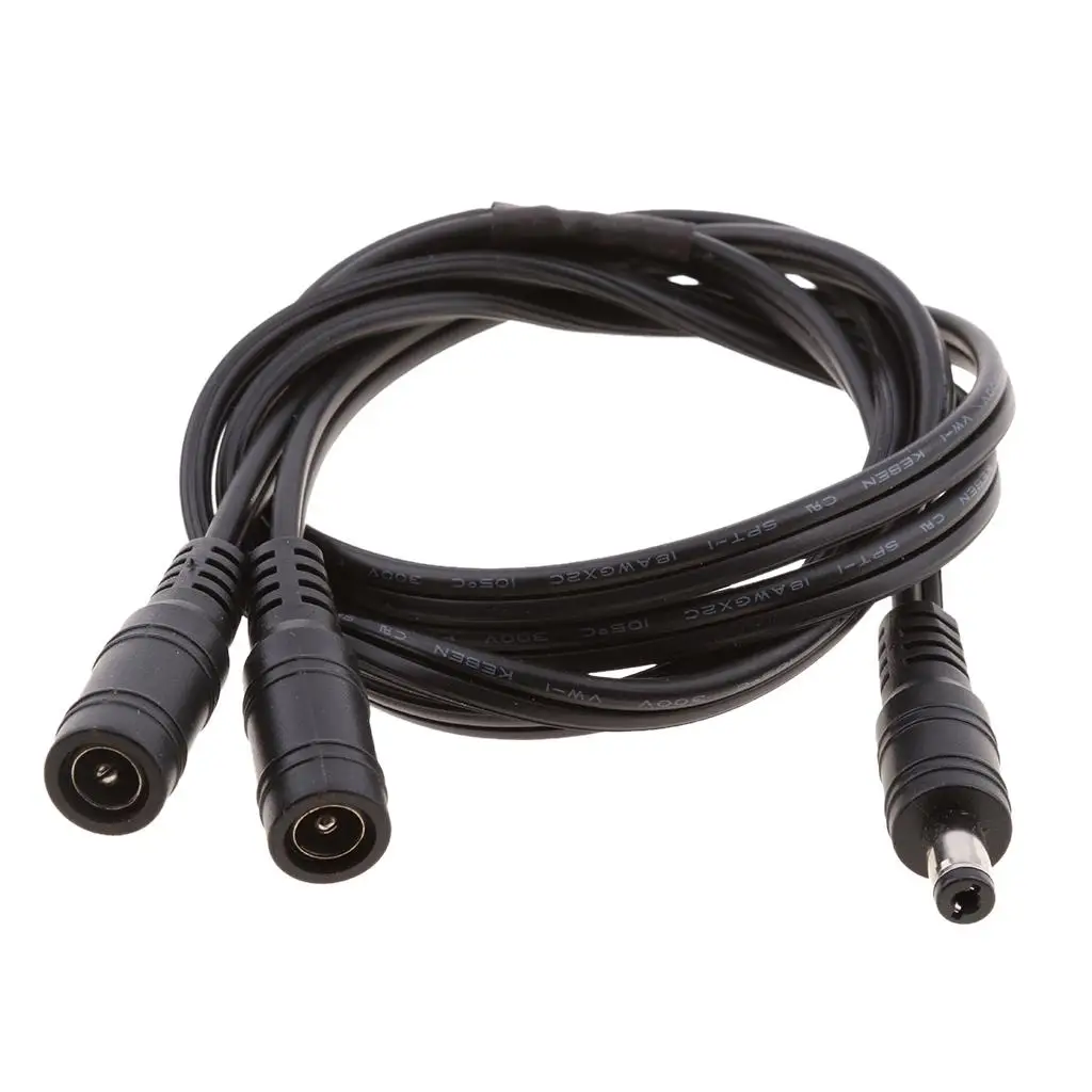 DC 1 Female to 2 Male 2.1 * 5.5mm 12V Cable Connector