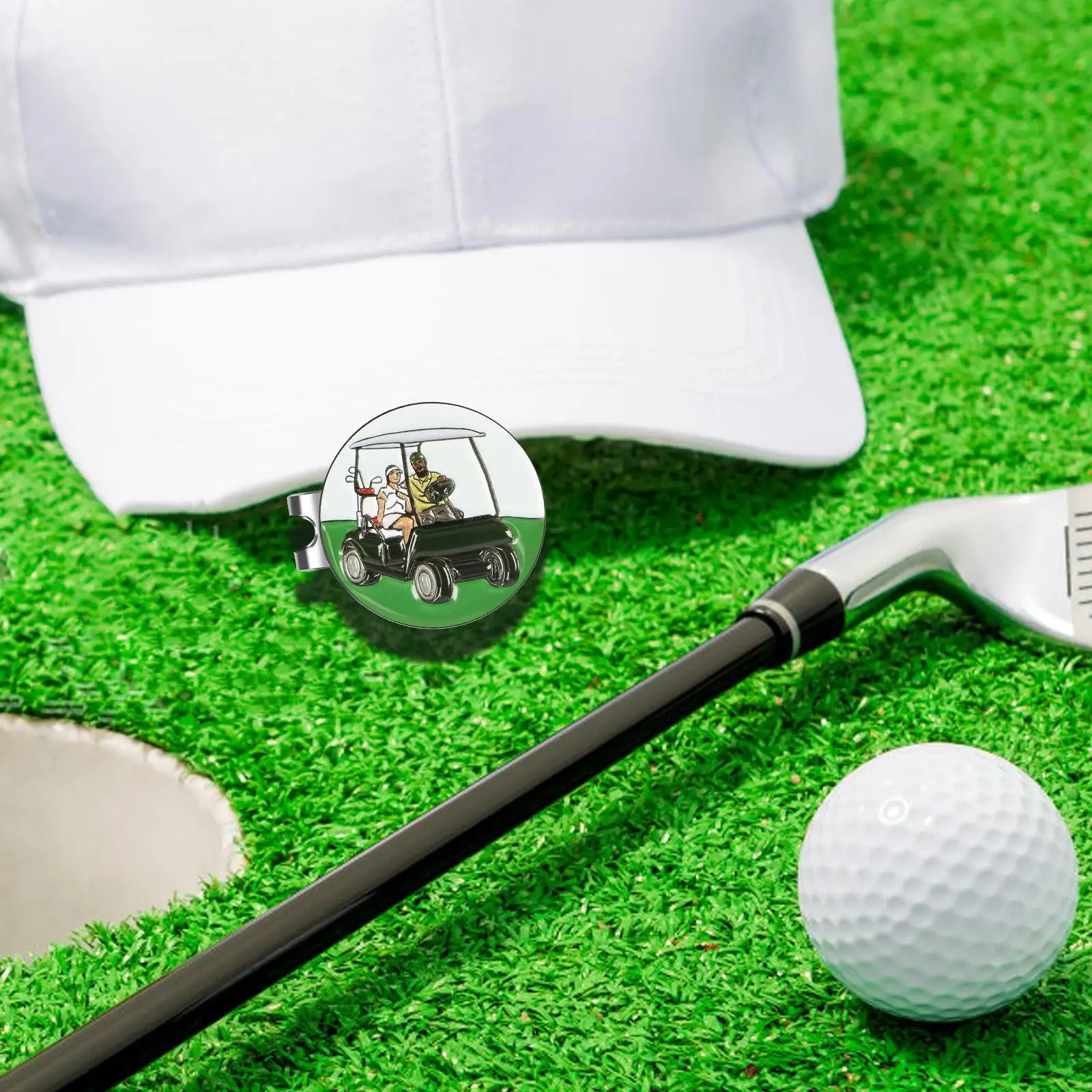 Golf Ball Marker Hat Clip Attach Visor Enamel Marker