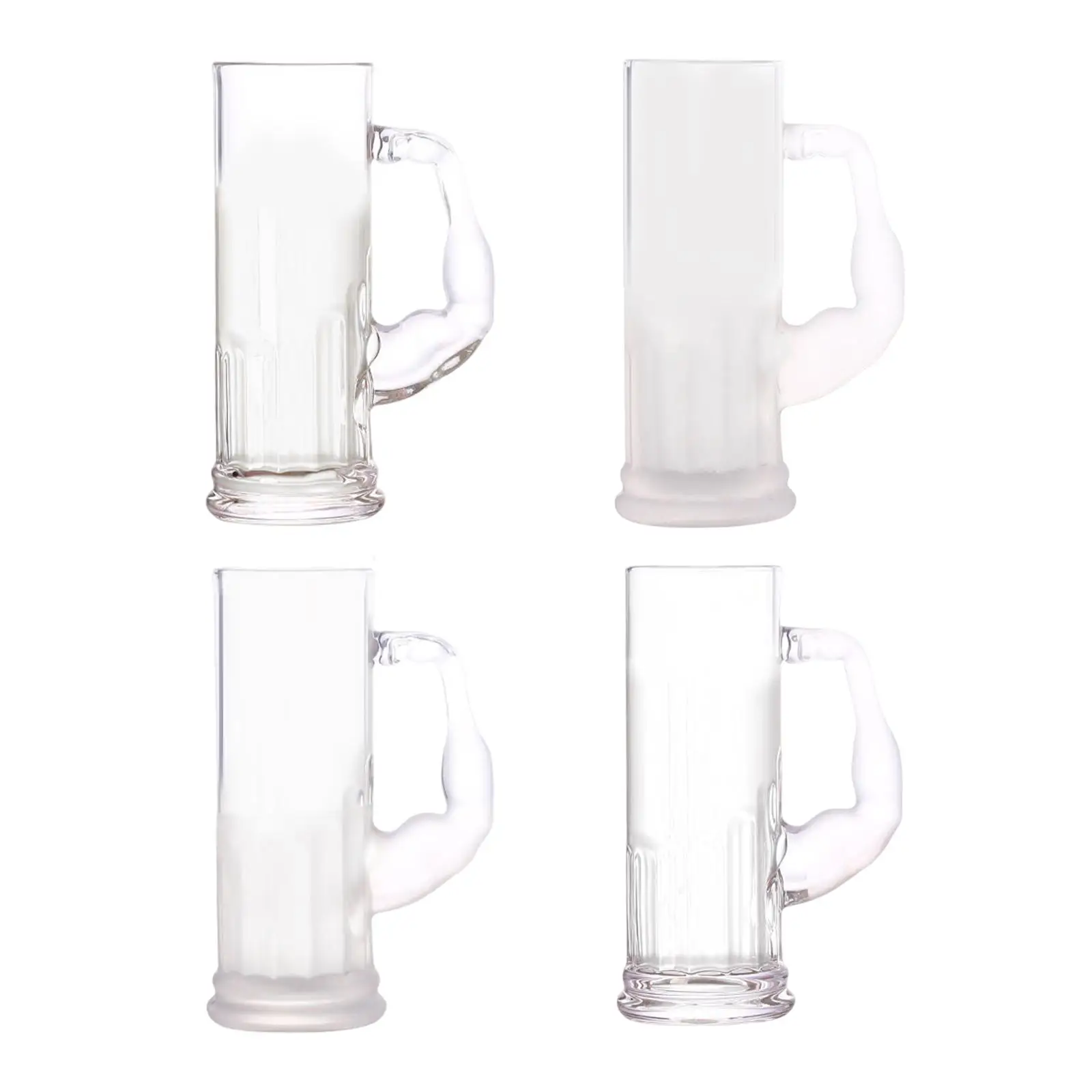 Transparent Beer Mug Glass Drinking Cup Thick Bottom with Handle Barware Reusable Stein 600ml for kitchen Home Tea Beverage