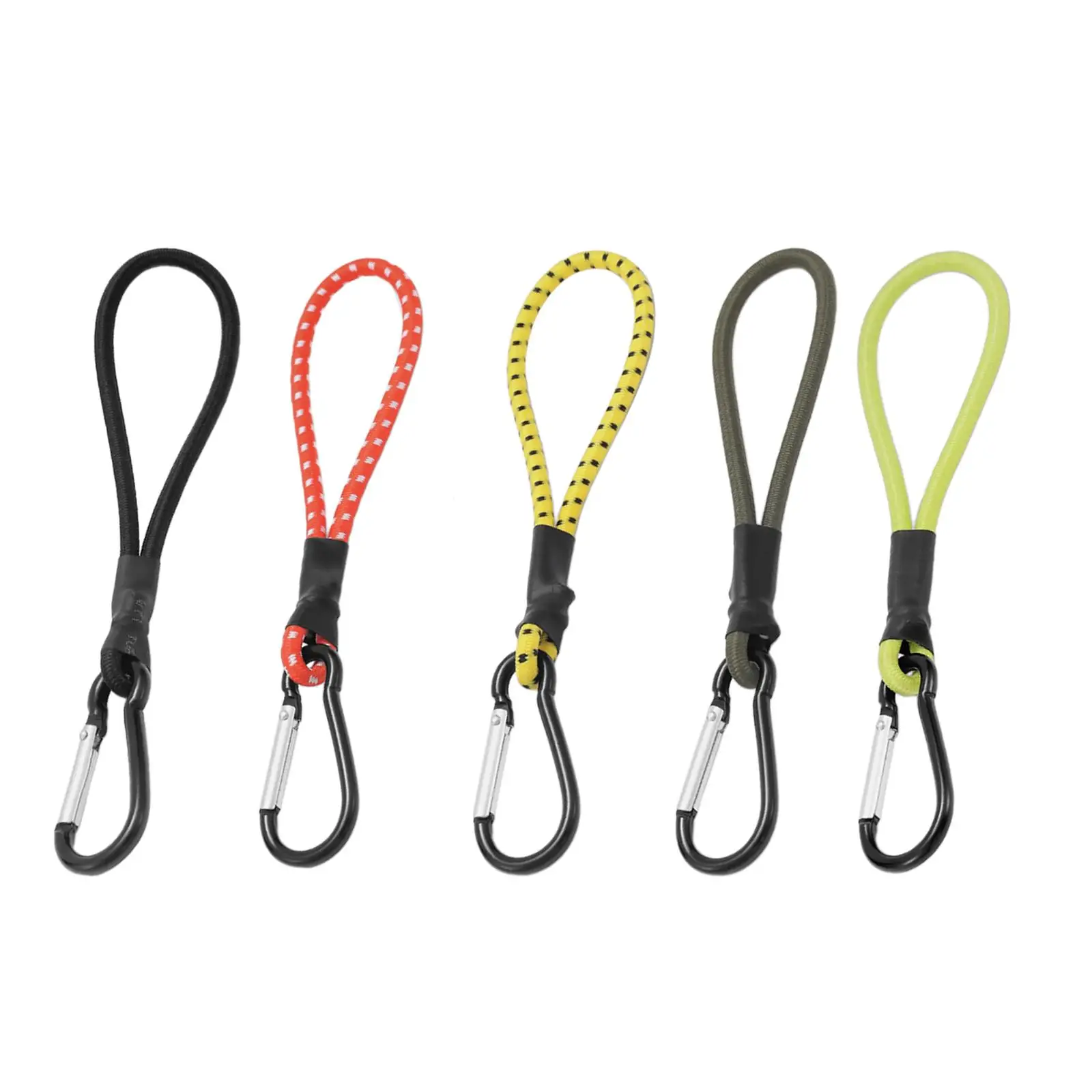 Bungee Cord with Carabiner, Elastic Rope Buckle Hook, Heavy Duty Durable Elastic Tent Cord for Outdoor Camping