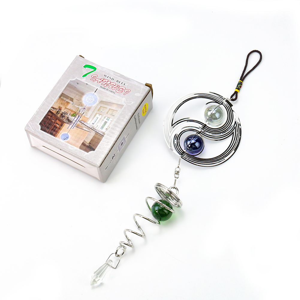 Edelstahl 3D drehbare Windspiele Tai Chi Form mit Kristall Outdoor Garten Anhänger Schlafzimmer Dekoration Home Suncatcher – Detail 6