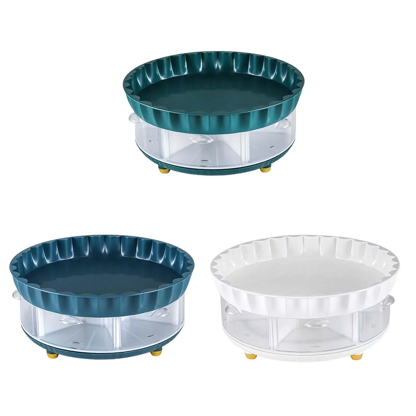 Lazy Susans Snacks Removable Turntable Cabinet Organizer Double Layer Rotating Tray for Bedroom Fridge Kitchen Cabinet Dresser