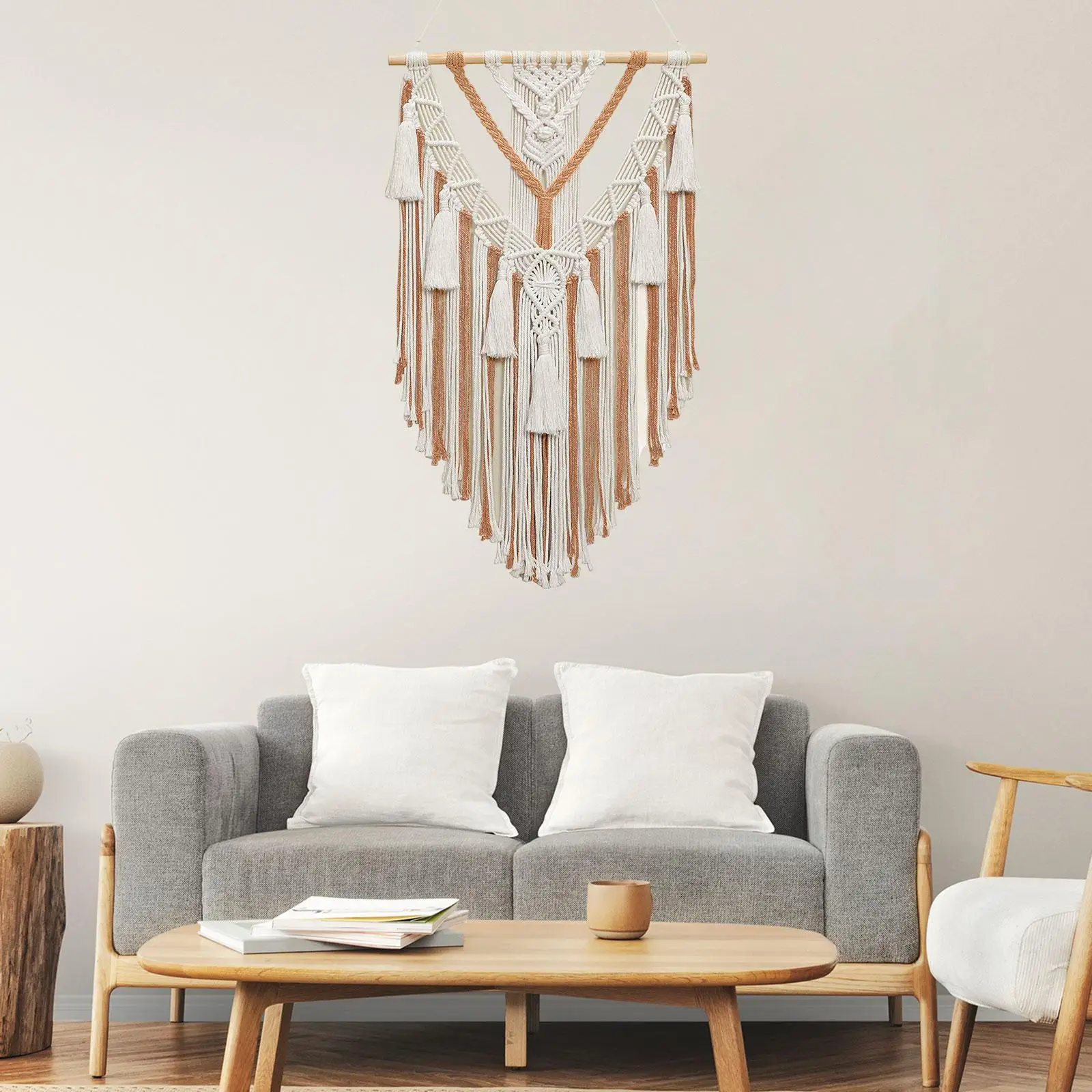 Hand Woven Tapestry Chic Backdrop Macrame Wall Hanging Wall Decor Woven Tapestry for Dorm Bedroom Apartment Living Room Nursery