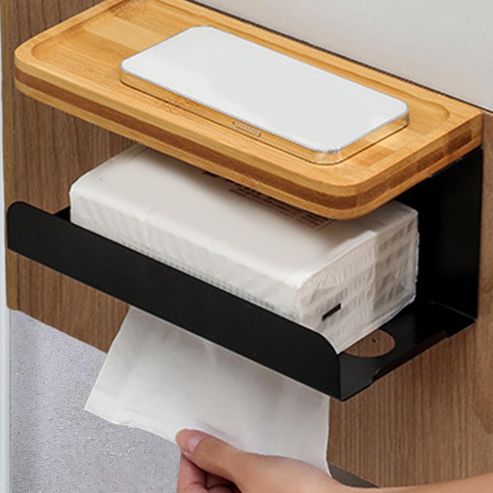 Wall Mounted Tissue Holder Tissue Case Tissue Paper Holder Facial Napkin Box Holder for Kitchen Bathroom Living Room Decoration