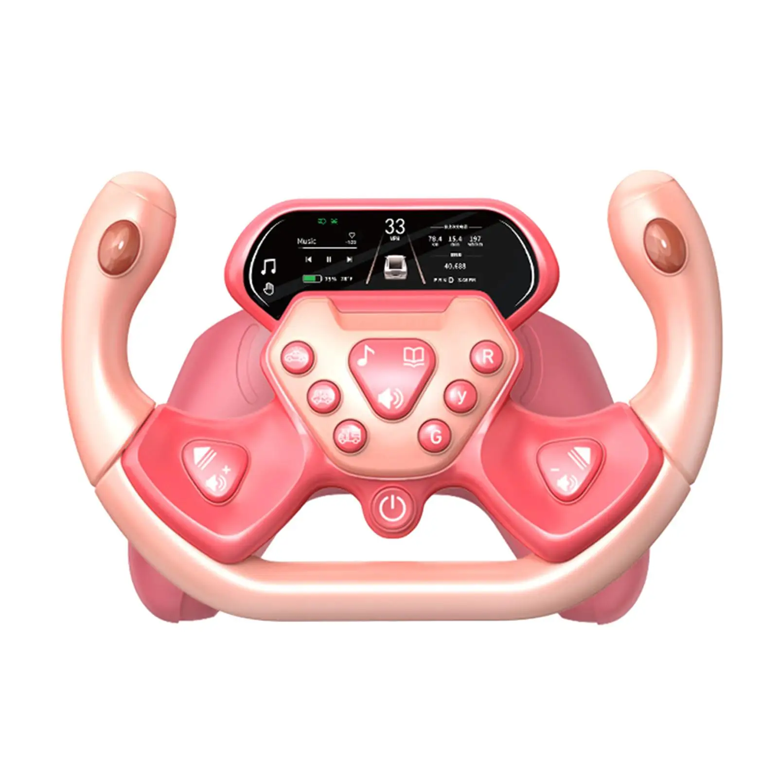 Racing Simulation Steering Wheel with 1880 Music Interactive Car Seat Toy 360 Degree Rotation