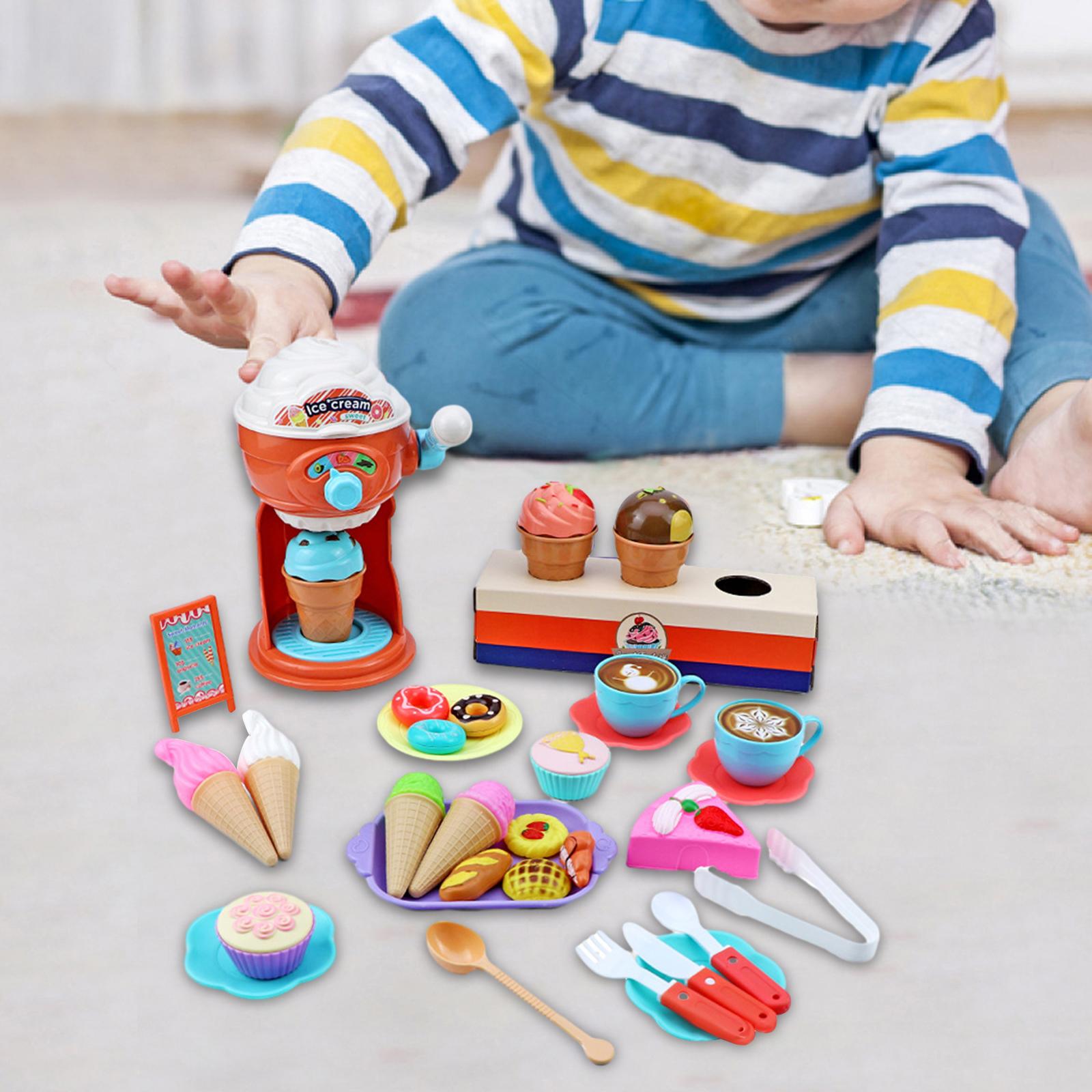 38x Ice Cream Toy Set Ice Cream Maker Machine Toy 3 4 5 6 Years Old