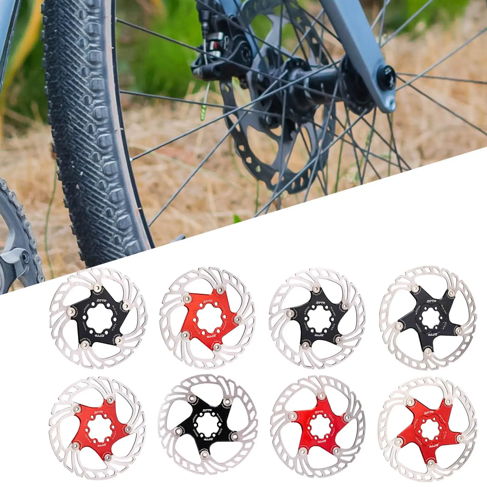 Lightweight Bike Hydraulic Disc Brake Rotor Stainless Steel Bicycle Rotor Floating Disc Brake Pads for Road Cycling Accessories