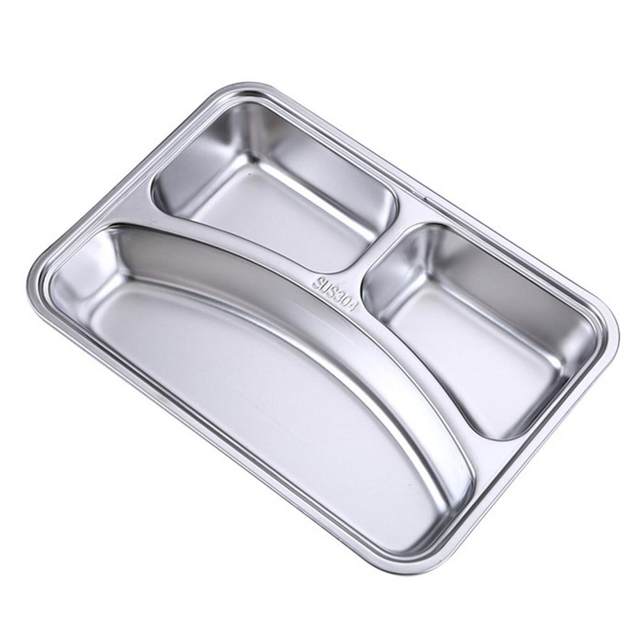 Stainless Steel Divided Food Trays  Stainless Steel Food Serving Tray -  1pc - Aliexpress