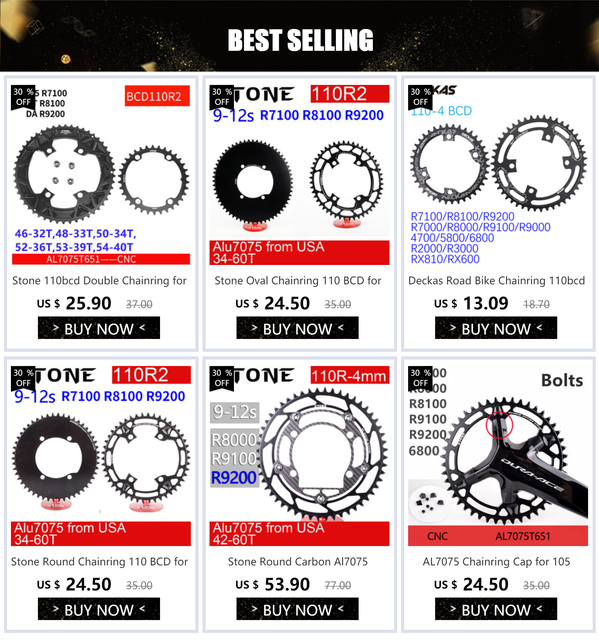 Stone Round Chainring 110BCD for Shimano 105 R7100 UT R8100 DA