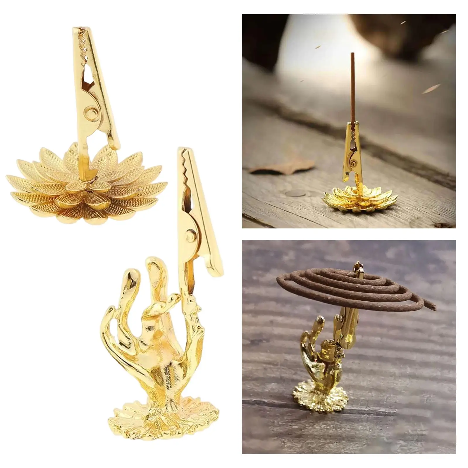 Incenses Clip Alloy Golden Plated Decorative Incenses Burner for Home Ornament