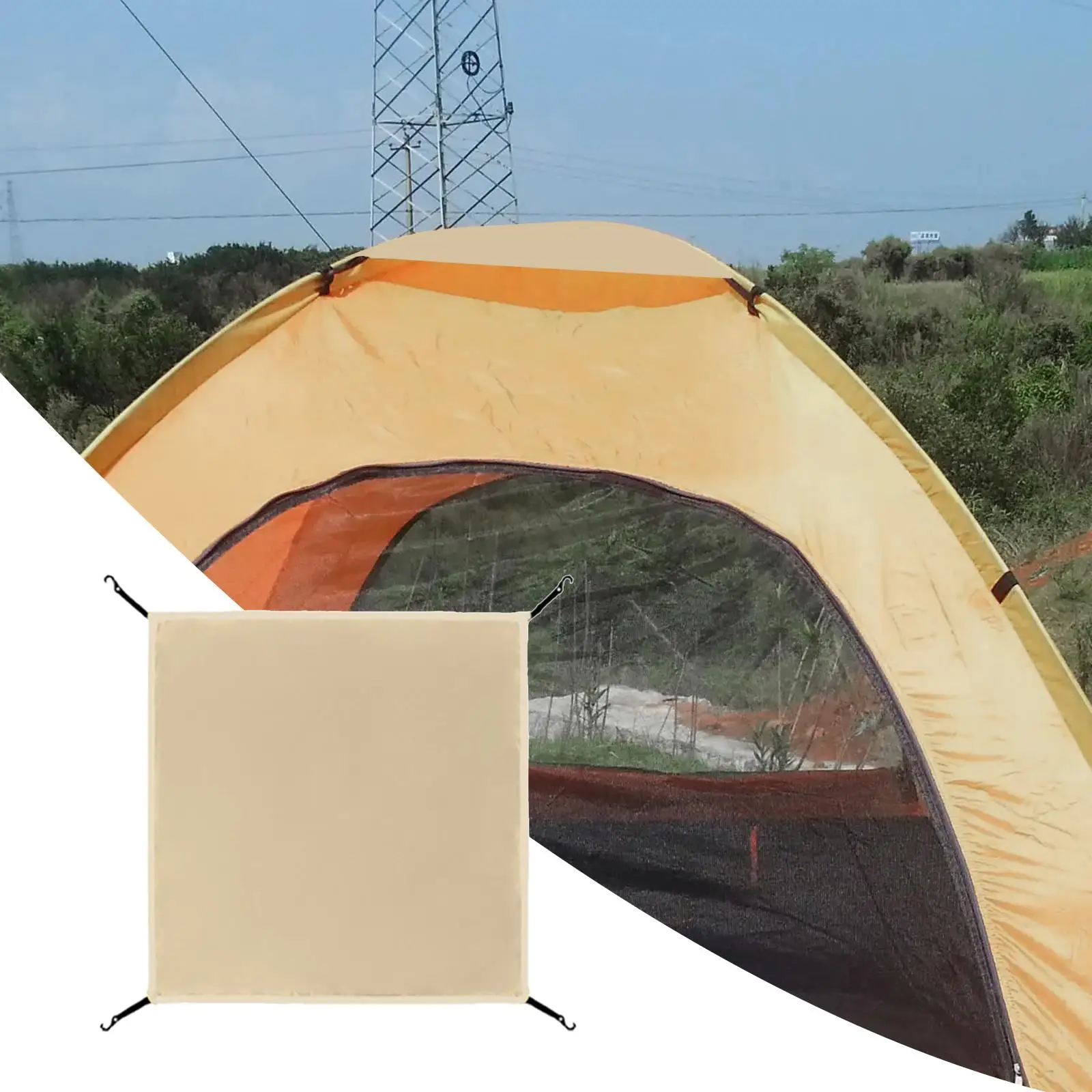 Outdoor Tent Tarp shelter Tent Top Cover Beach Tent Shade Tent Tarp Top Protection Cover for Hiking Travel Holiday Camping