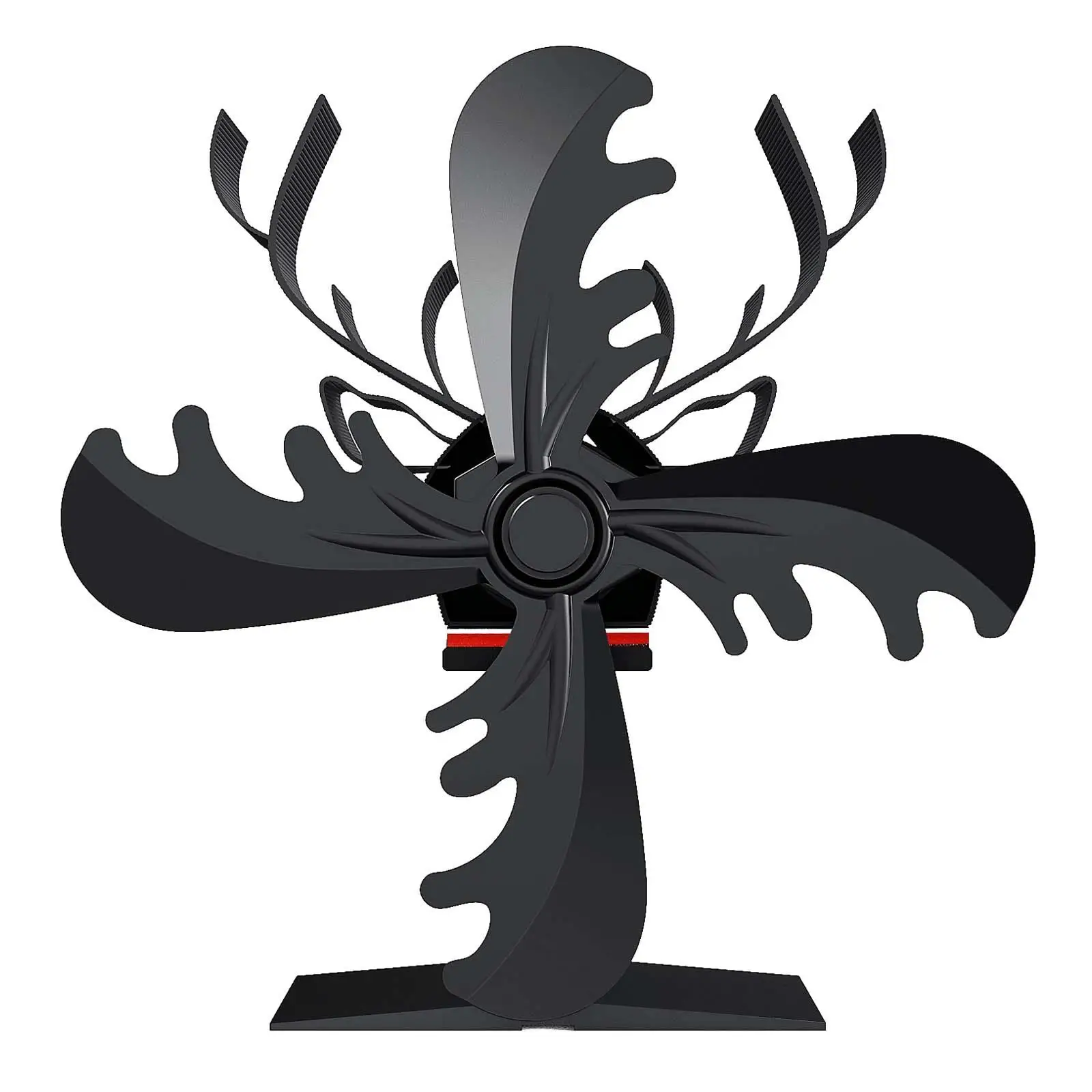Christmas Heat Powered Stove Fan Fireplace Fan Multipurpose Aluminum 4 Blade