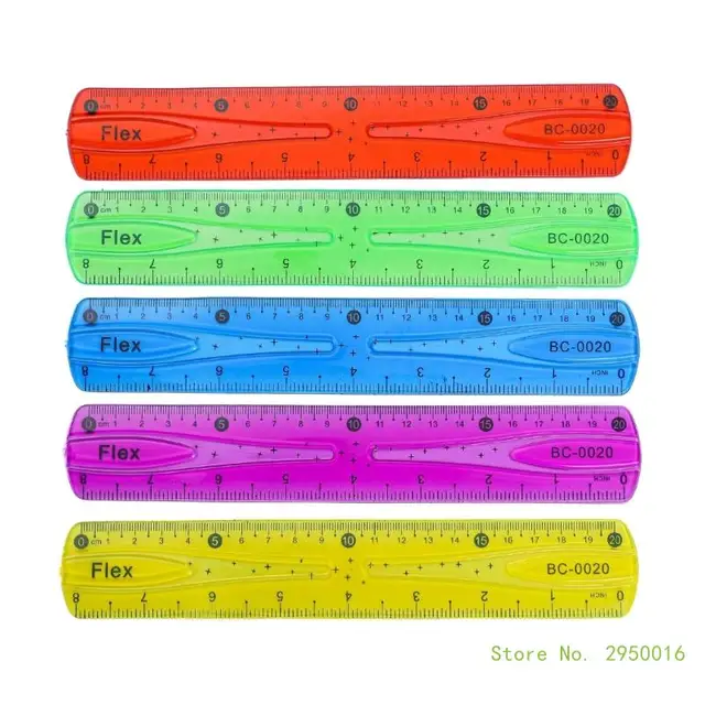 4Pcs Color Flexible Rulers Soft Bendable Plastic Rulers Duals Scale  Bendable Flexible Rubber Rulers Clear Straight Ruler F19E