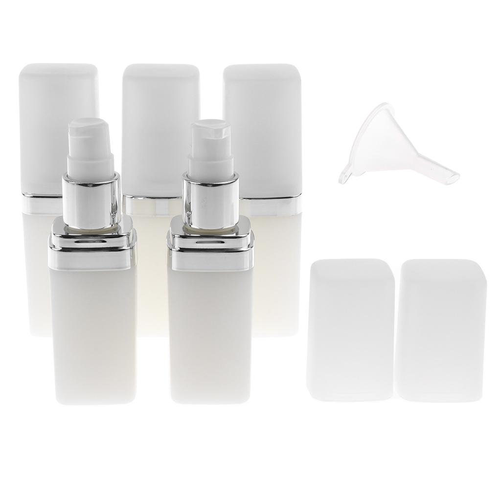 5 Pieces 15ml Protable Bottles Shampoo Empty Lotion Container Pressed Pump Spray Bottle with Funnel