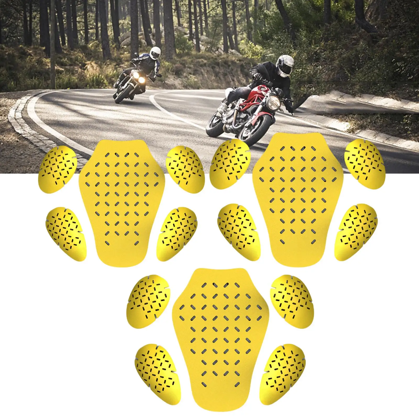 5 Pieces Armor Pads Armor Protection Pad for Back Shoulder and Elbows Motorcycle Street Biker Jackets Riding Cycling Unisex
