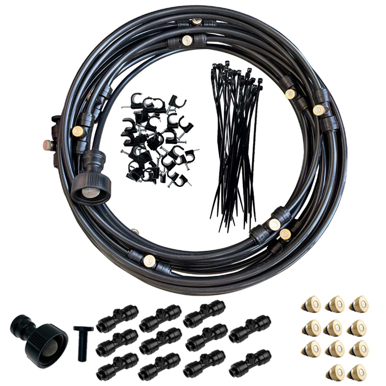 Patio Misters Water Spray Cooler Mist Nozzles Misting Line Misting Cooling System Kit for Backyard Trampoline Yard Lawn Planter