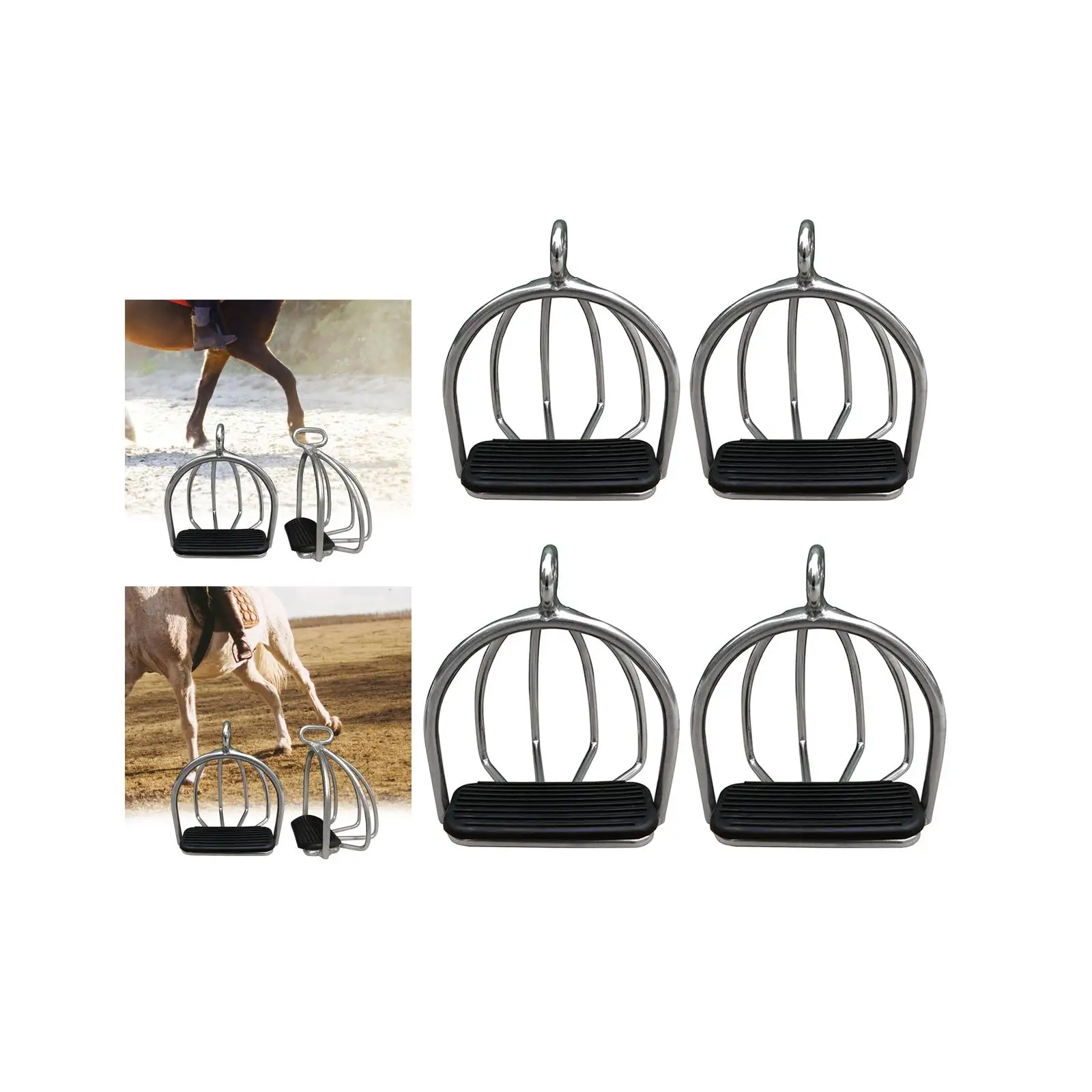 1Pair Horse Riding Stirrups Training Tool High Strength Flexible Equestrian Sports Steel for Safety Horse Riding Accessories