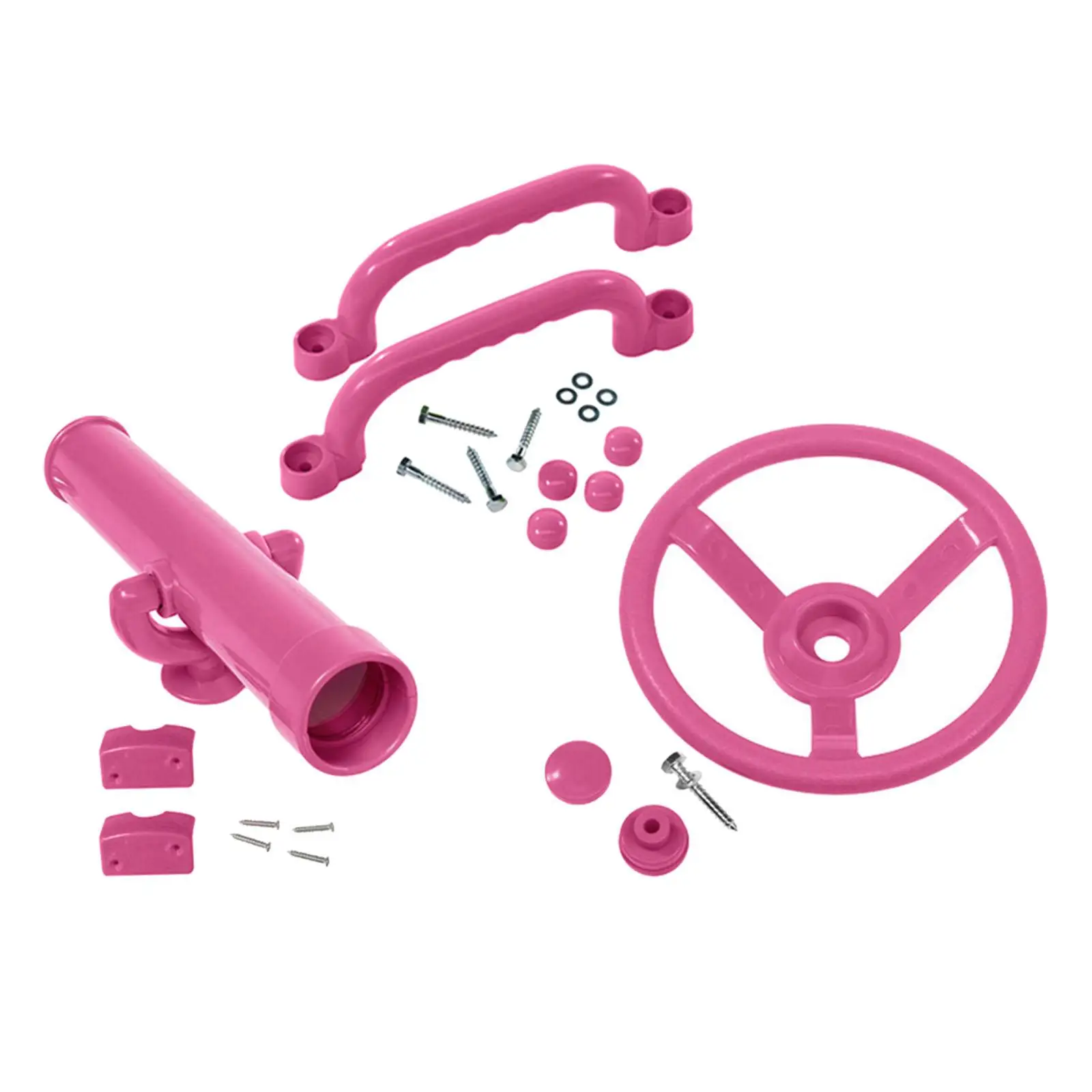 Playground Equipment Pink Set Easy to Install Pirate Ship Wheel for Kids for Swingset Backyard Tree House Jungle Gym Attachments