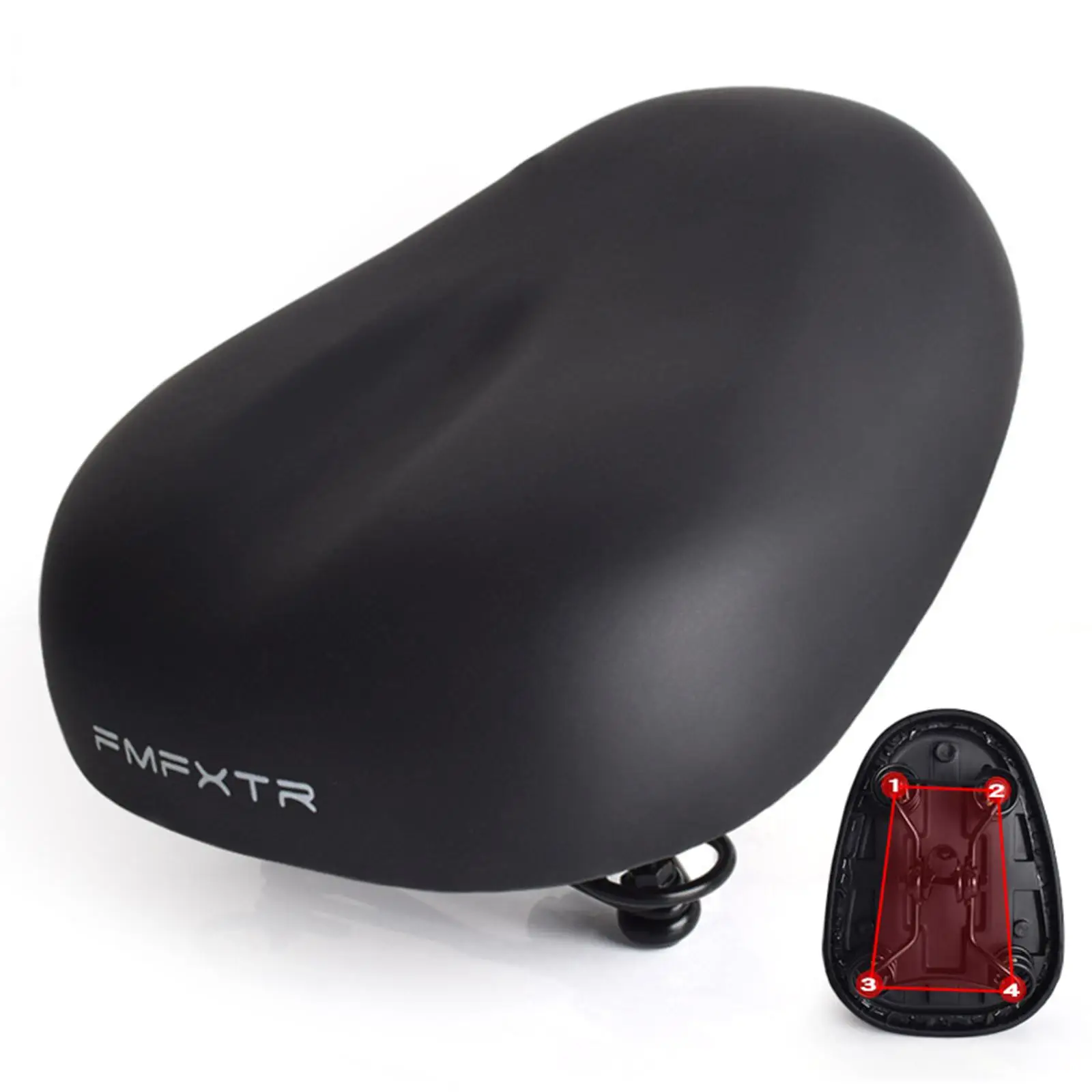 Thicken Electric Bicycle Saddle Seat Padded Comfortable Four-Spring Soft Pad