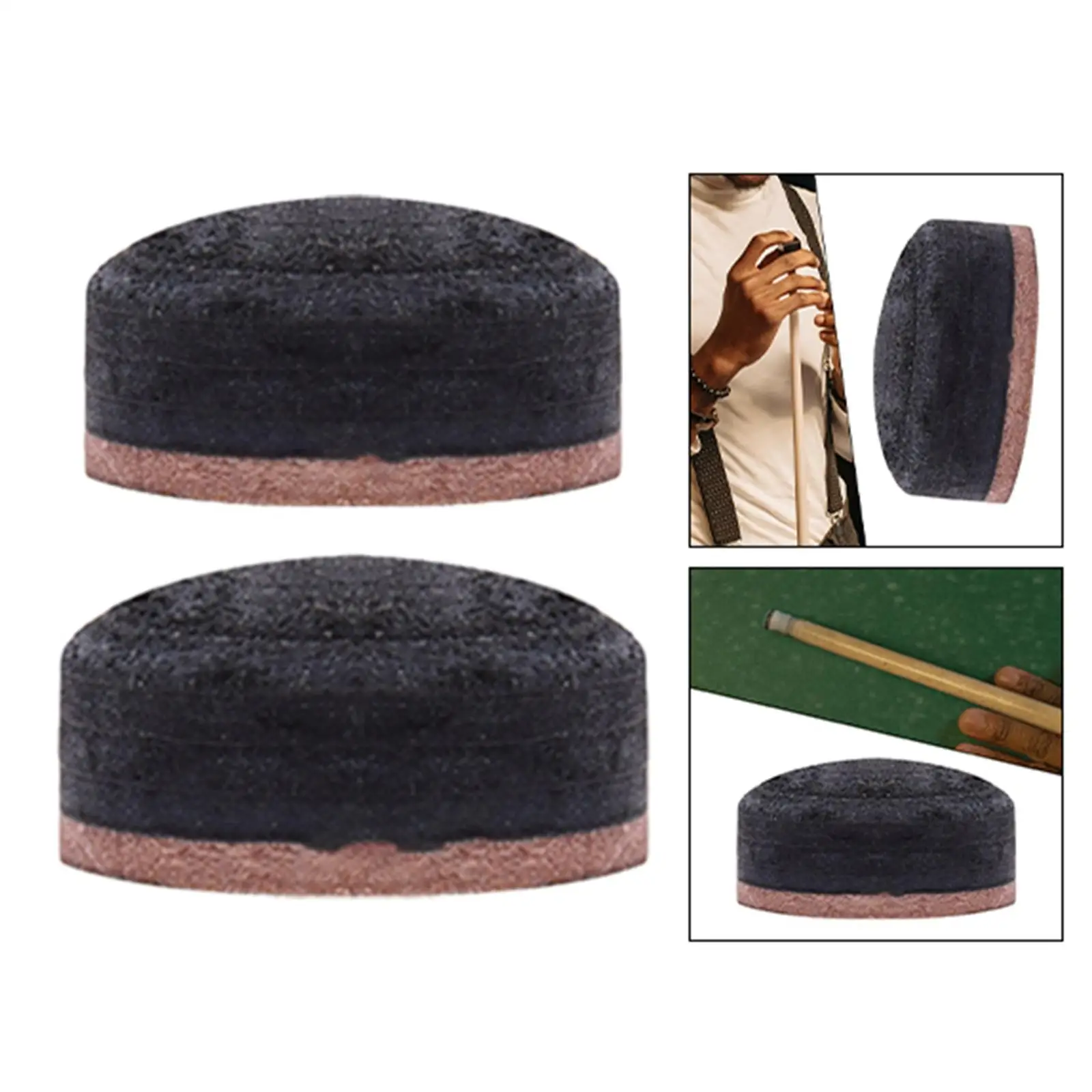 PU Leather Pool Cue Tip Glue On Tip Billiards Accessory Easy Maintain