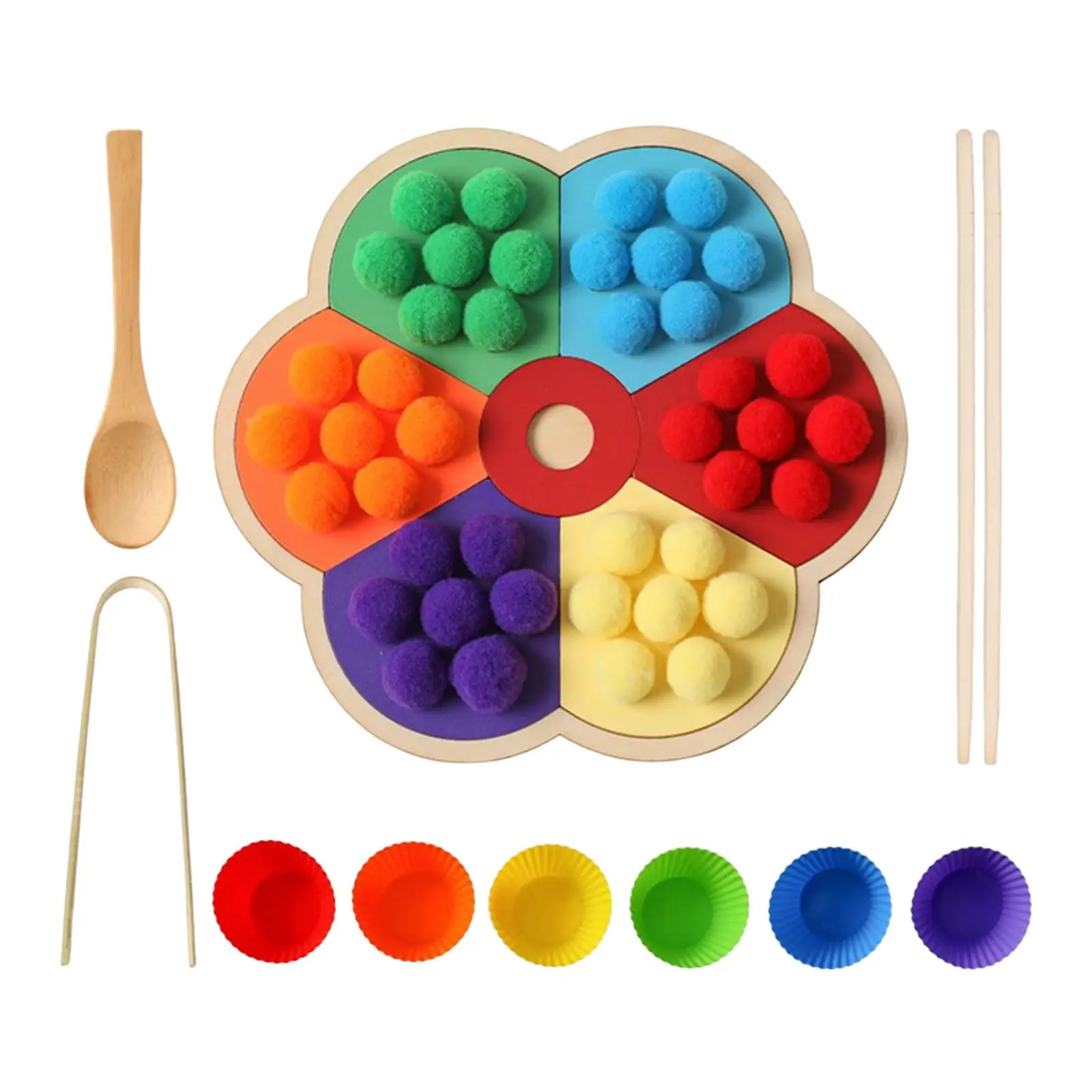 Rainbow Peg Board Early Education Color Sorting Game Fine Motor Skill Counting Color Sorting Toys for Preschool Birthday Gifts