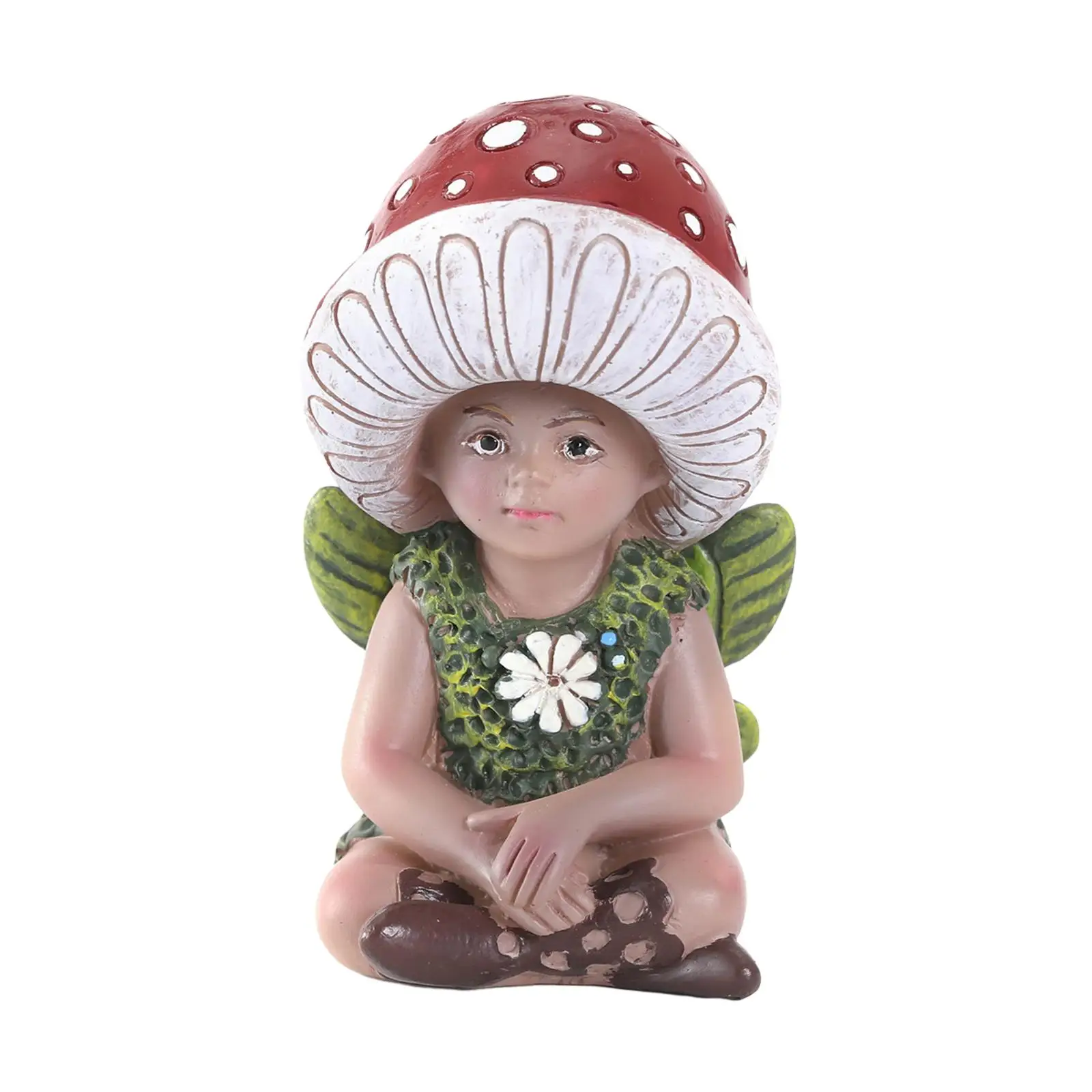 Mushroom Elf Boy Statue Ornament Table Display Decor for Balcony Party