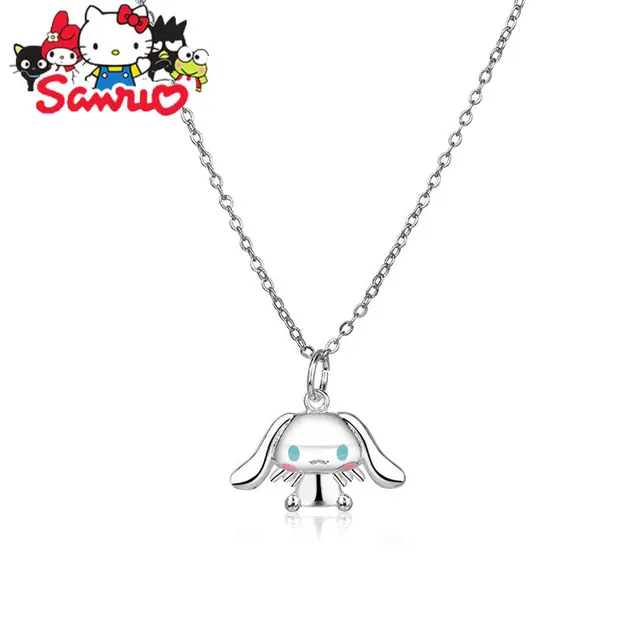 Cute Sanrio Necklace Cinnamoroll Kawaii 925 Silver Pendant Clavicle Chain  Ornaments Girl&Child Birthday Gifts Jewelry Lover Gift