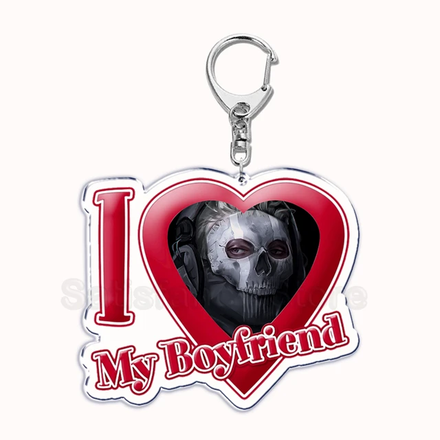 Creative I Love My Boyfriend Heart Acrylic Key Chain Pendant Game Leon  Ghost Bf Key Ring Keychains for Bag Pendant Jewelry Gift - AliExpress