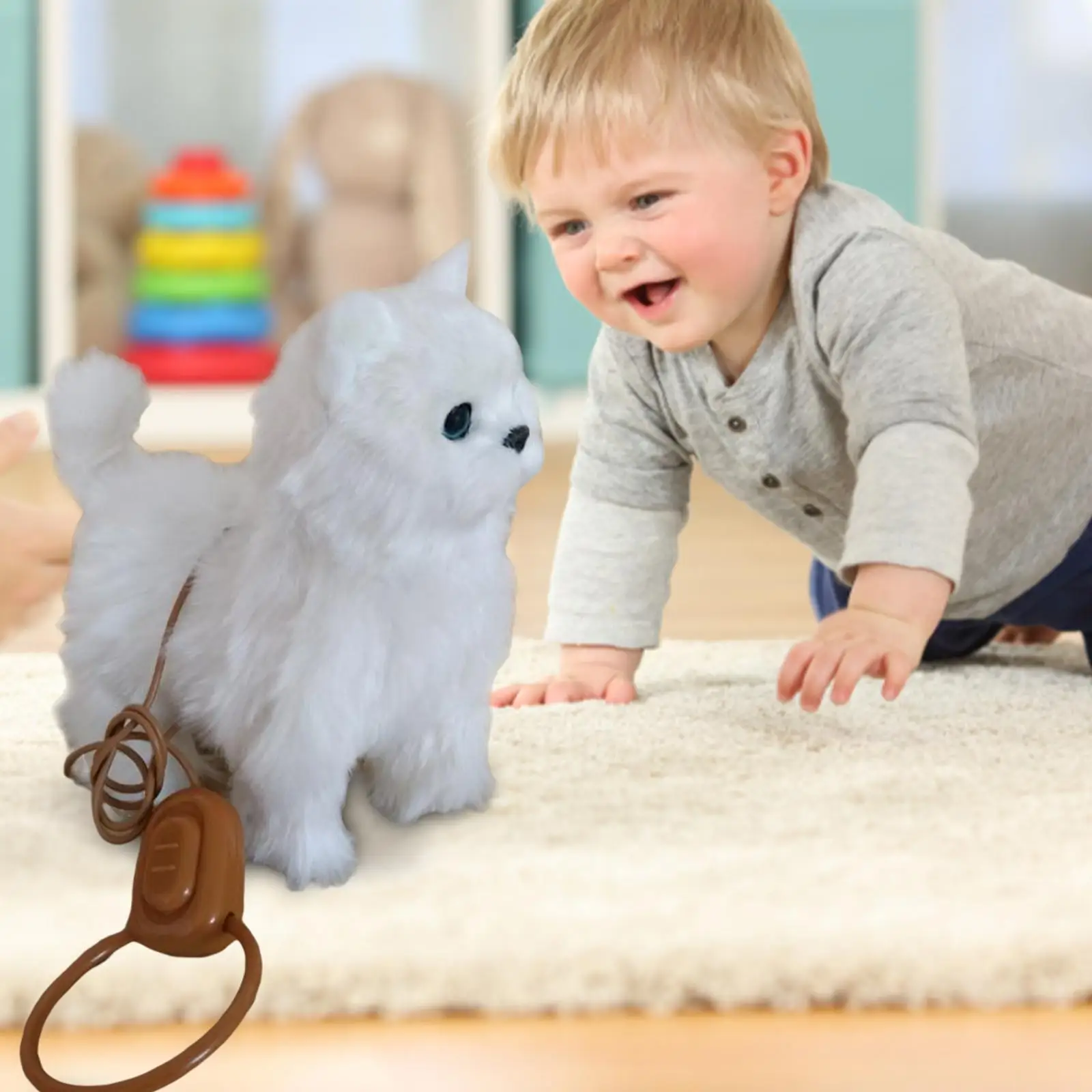 Electronic Plush Animal Pet Toy Lovely Automatic Children Birthday Gift  Walk Plush Cat Stuffed Toy for Christmas  Boys