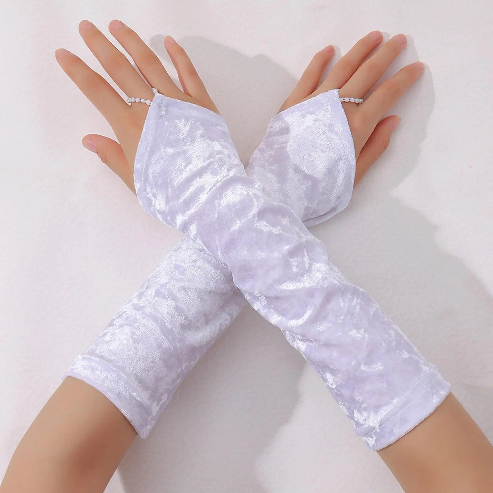 Fashion Fingerless Gloves Arm Warmers Soft Cosplay Casual Women`s Arm Sleeve