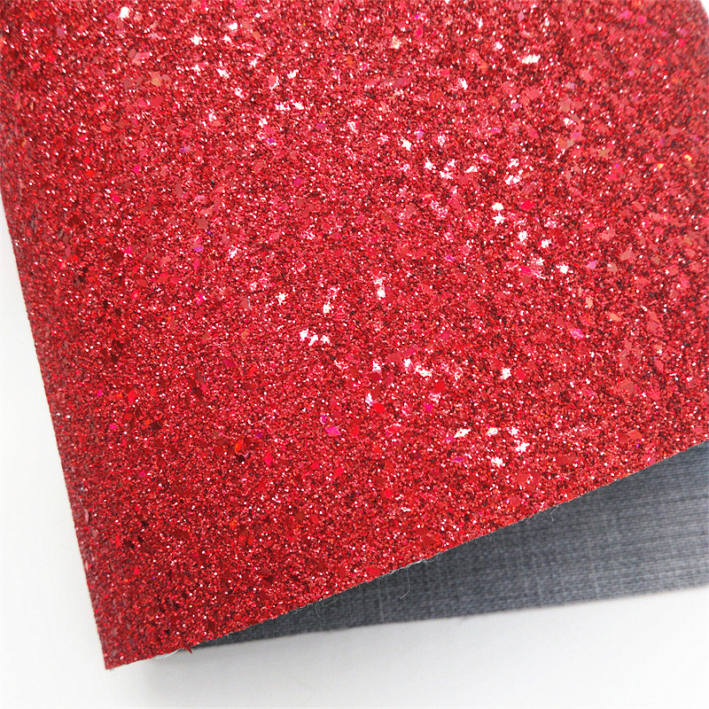 Description Picture 6 of itemRed Glitter Leather Sheets Elfs Hearts Gnome Printed Synthetic Leather Felt Back Faux Leather Denim For Bow DIY 21x29CM Q1546