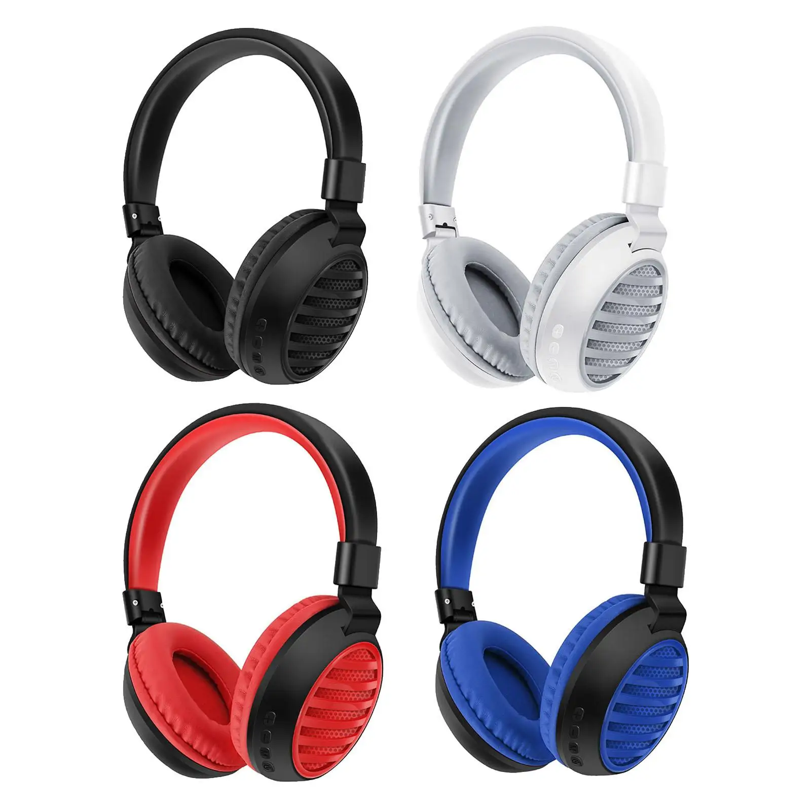 Bluetooth Over Ear Headphones Folding Wireless Wired Stereo Headset Soft Earmuffs Lightweight with Microphone Headset for Laptop