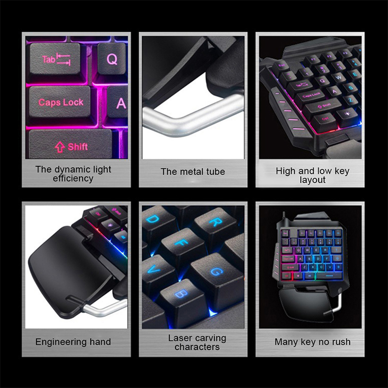 Title 5, 1pc Einhand Gaming Tastatur RGB Hintergrundbele...