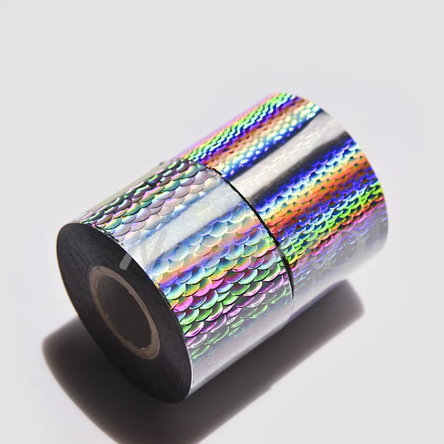 Elllv 8cm*120m/Roll Holographic Laser Hot Stamping Foil Fish Lure Skin  Material for Jigs Spoon Hard Baits Heat Transfer Paper