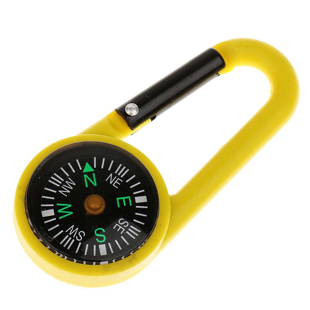 Multifunction Mini Compass Carabiner Quick Release Buckle Keyring Hiking Hunting