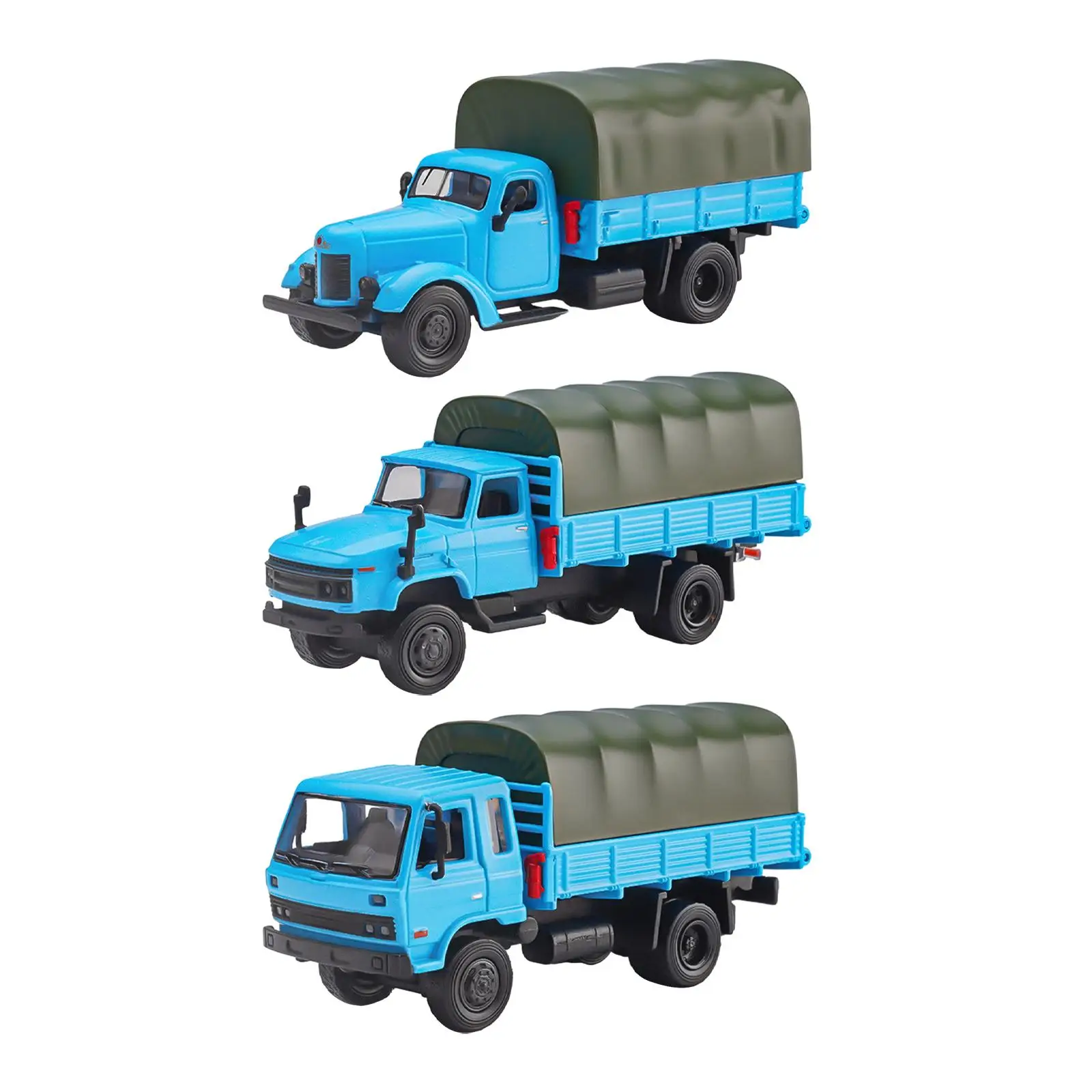 1:64 Transport Truck Dioramas Hand Painted Layout Movie Props Collections Alloy Truck Miniature Carrier Vehicle Decoration