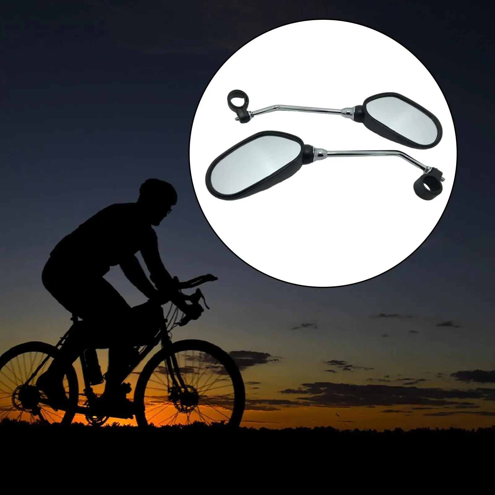 Bike Mirror Wide Angle Safety Mirror for Handlebars for Mountain Bike and Road Bike Riding Electric Bicycle Motorbike 2Pcs