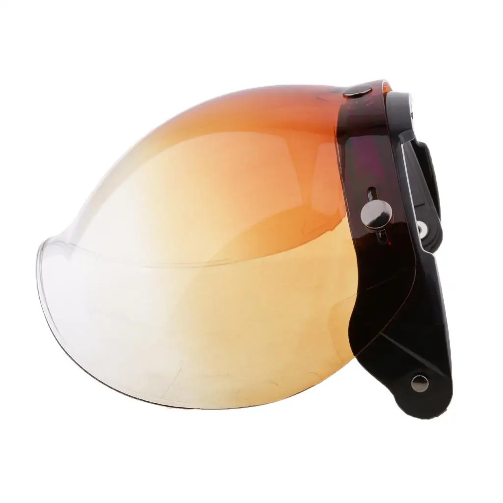 Motorbike 3-Snap Bubble Wind  Visor For   Yellow & Brown