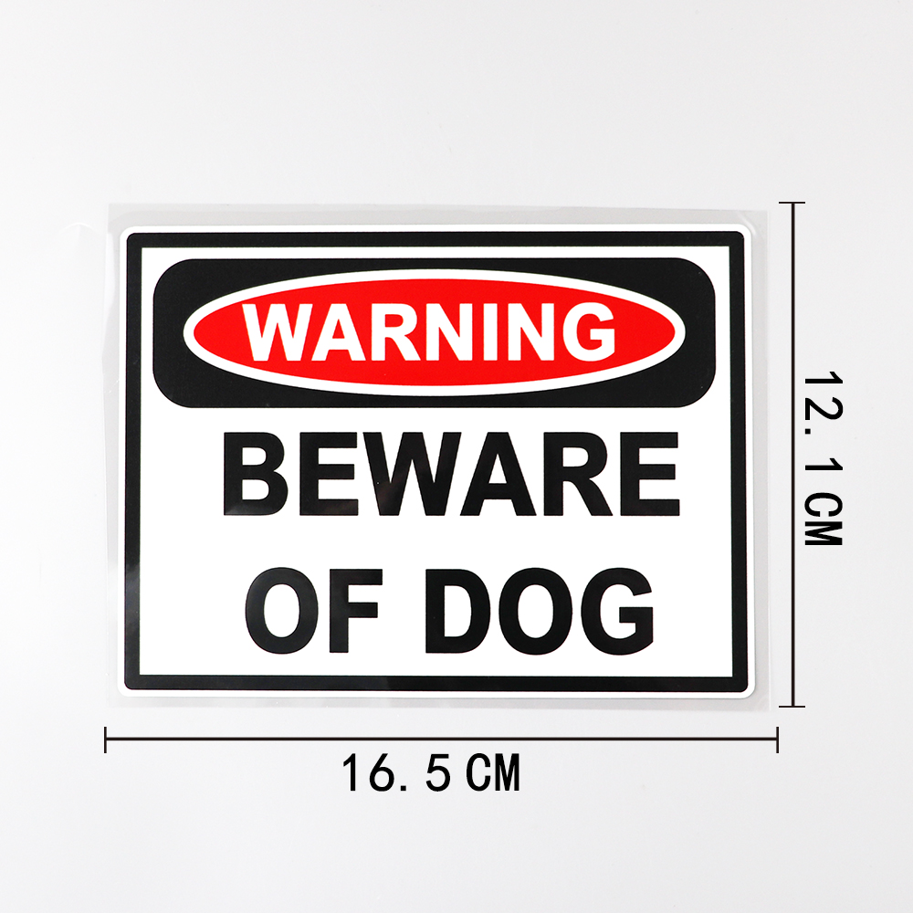 Title 3, BEWARE OF DOG Sign Waterproof Decal PVC Car Sti...