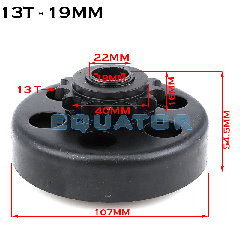 19mm 20mm 25,4mm 13T Zahn Zähne Kreisel Automatische Kupplung 3/4 "Bohrung Für 428 Kette Gehen kart Kart Mini Bike Motor teile – Detail 6