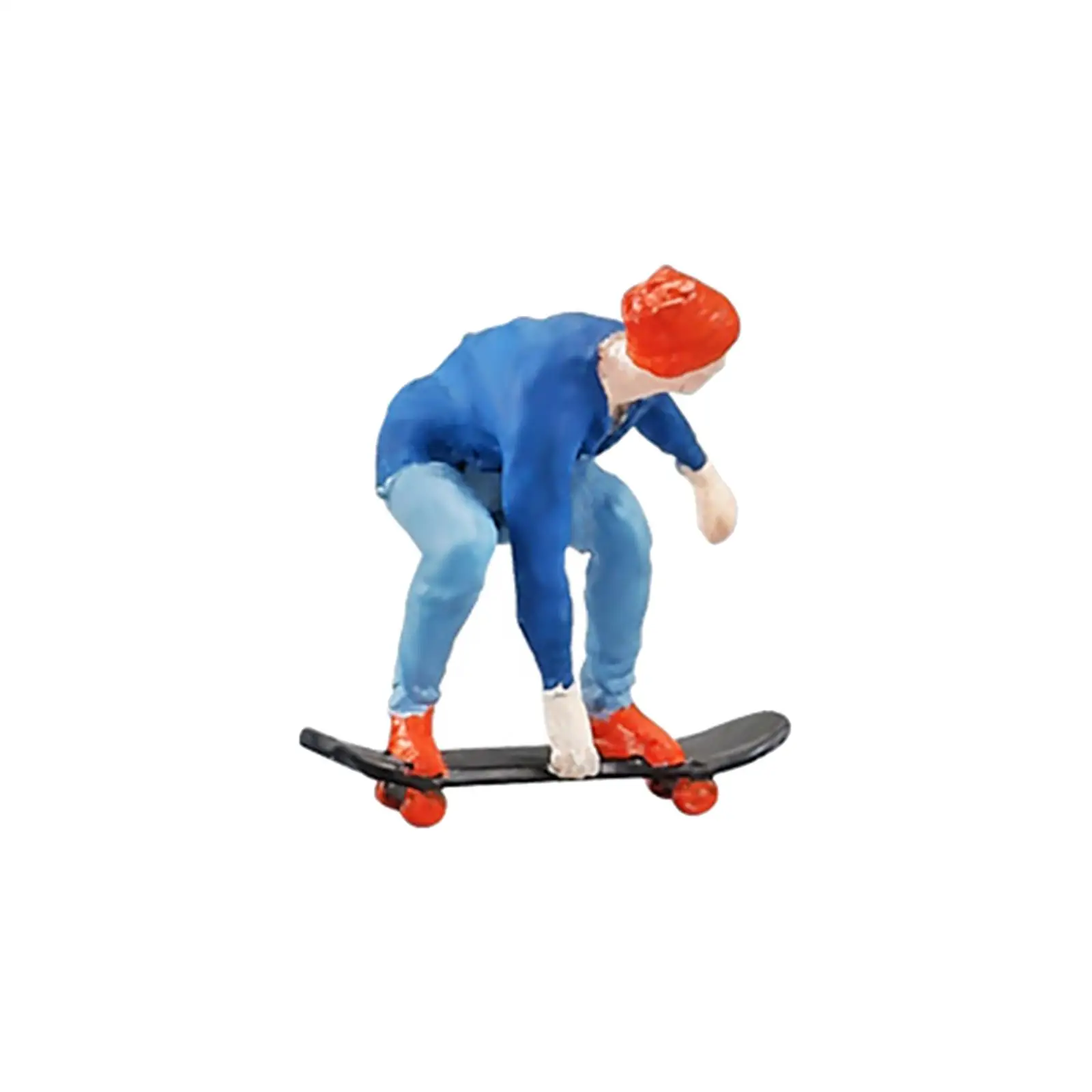1/64 Scale Miniature Figure Skateboard Man Model Building Kits for Desktop Ornament Street Collections Dollhouse Accessories