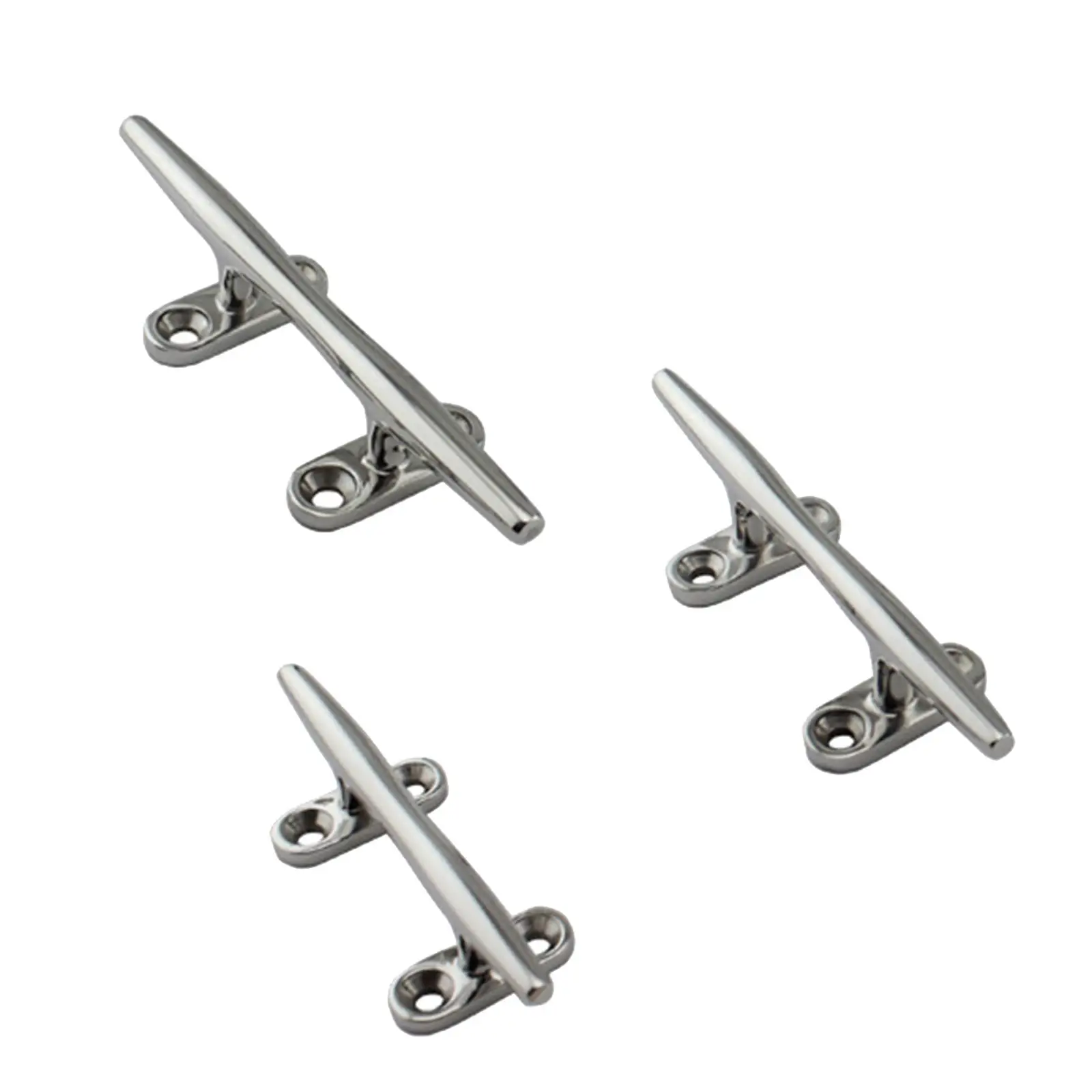 Boat Cleat 316 Stainless Steel with 4 Installation Screws Mooring Accessories Open Base Deck Cleat for Yacht Watercraft