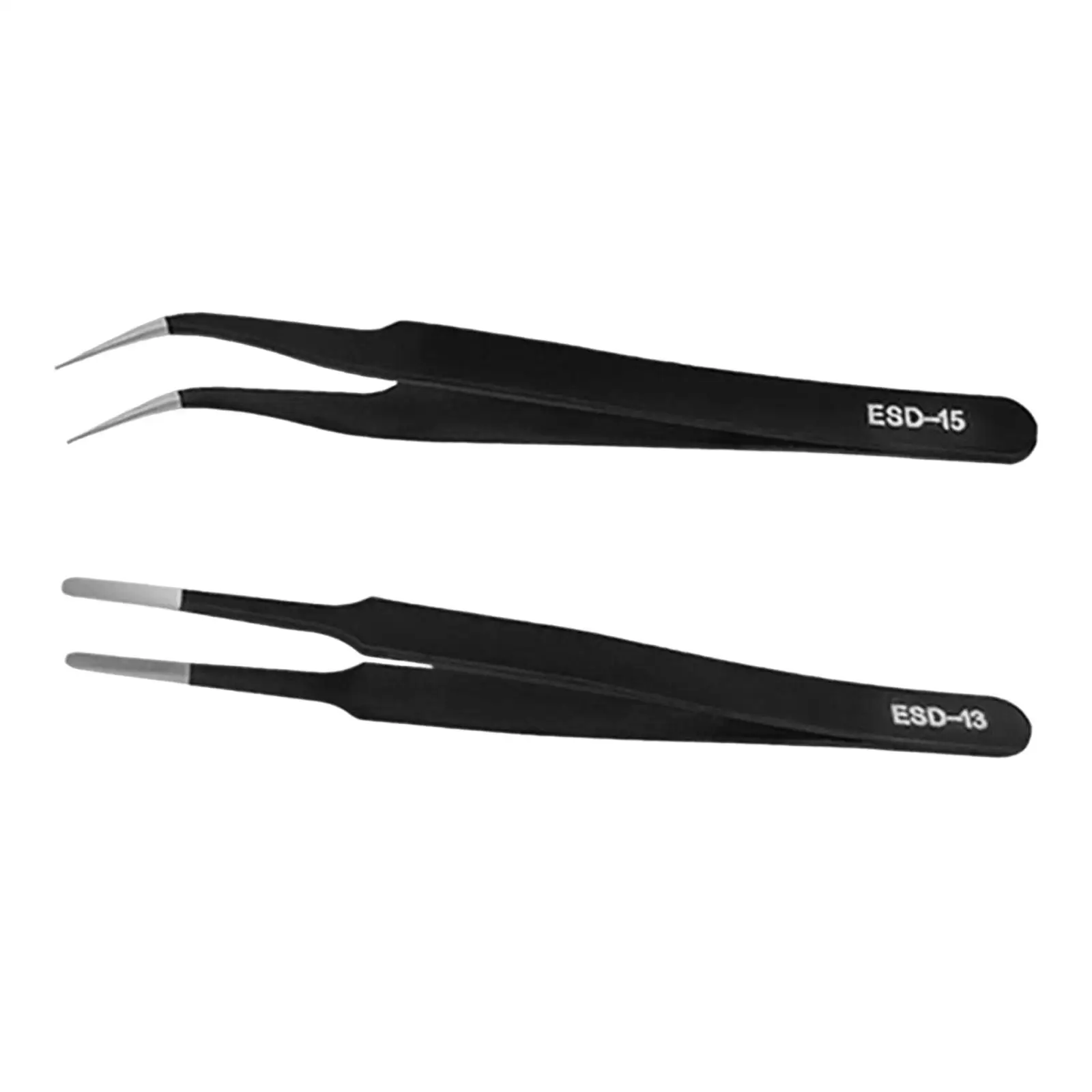 2Pcs Eyelash Tweezers Maintenance Repair Tool Anti Static Precision Making Tool Multipurpose Eyelash Pincette for Salon Home Use