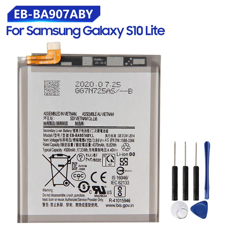 Gronden expositie Kardinaal Vervangende Batterij EB BA907ABY Voor Samsung Galaxy S10 Lite Oplaadbare  Batterij 4500Mah|Mobiele telefoon Batterijen| - AliExpress