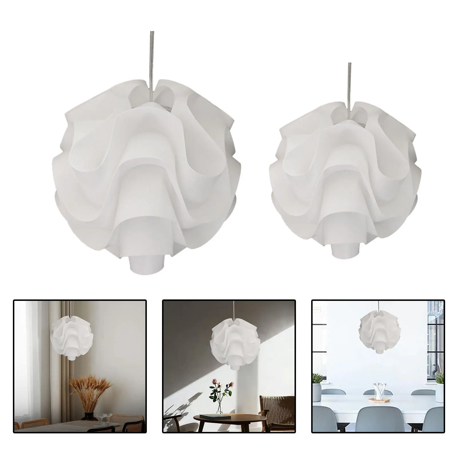2Pcs White Lamp Shade Pendant Light Ceiling Light Fixture Cover Bedroom Room