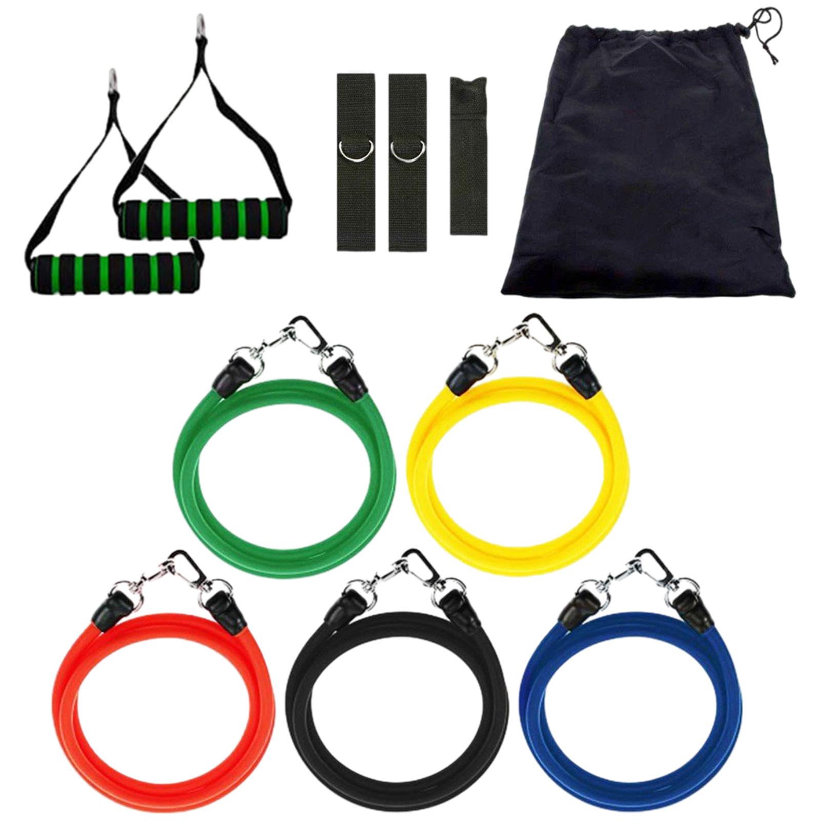 11pcs Training Resistance Tapes Set Fitness Belt Elastic Tubes Tension Rope