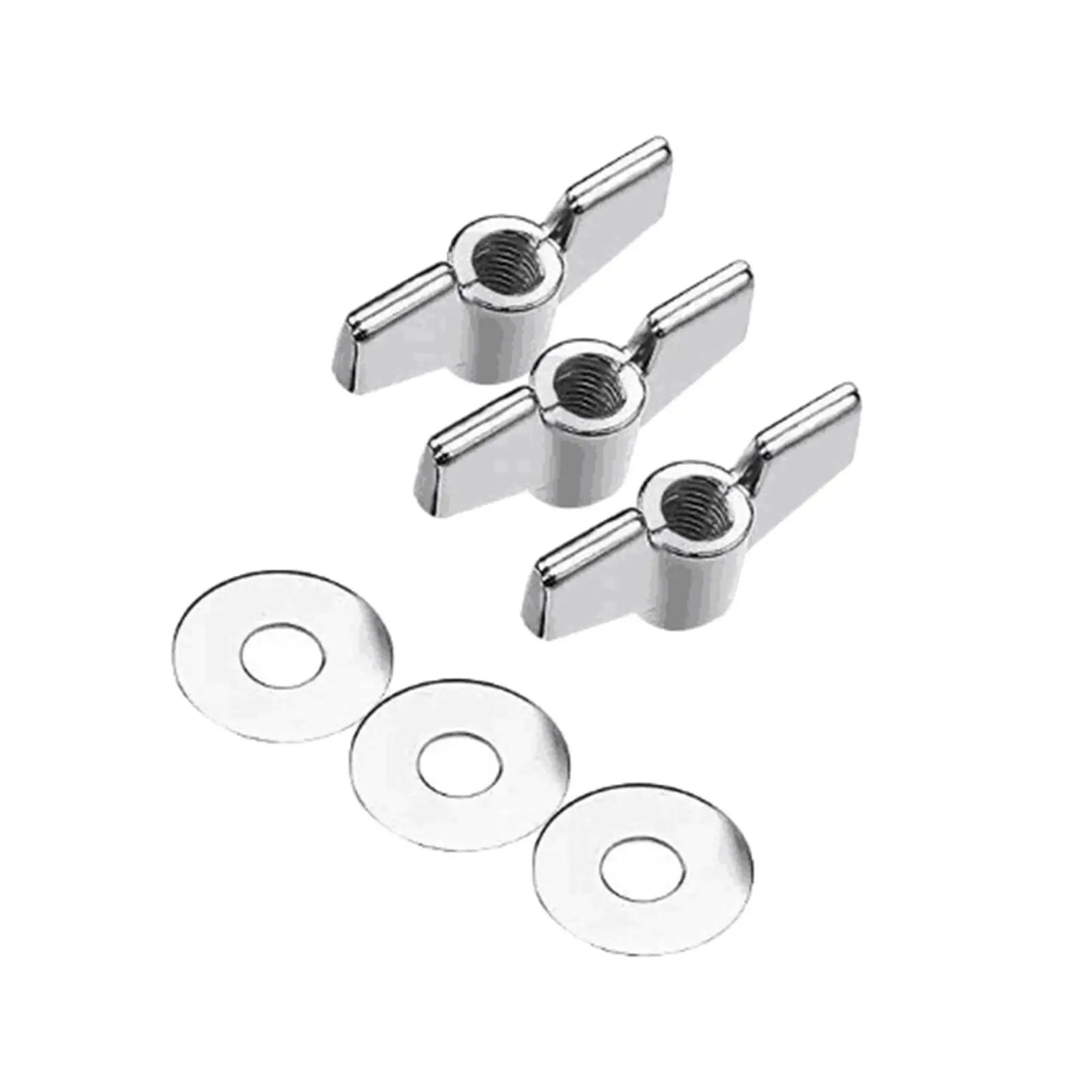 3Pcs Cymbal Wing Nuts with Washers Durable Metal Drum Accessory Heavy Duty Musical Instrument Parts Practice Cymbal Accessories