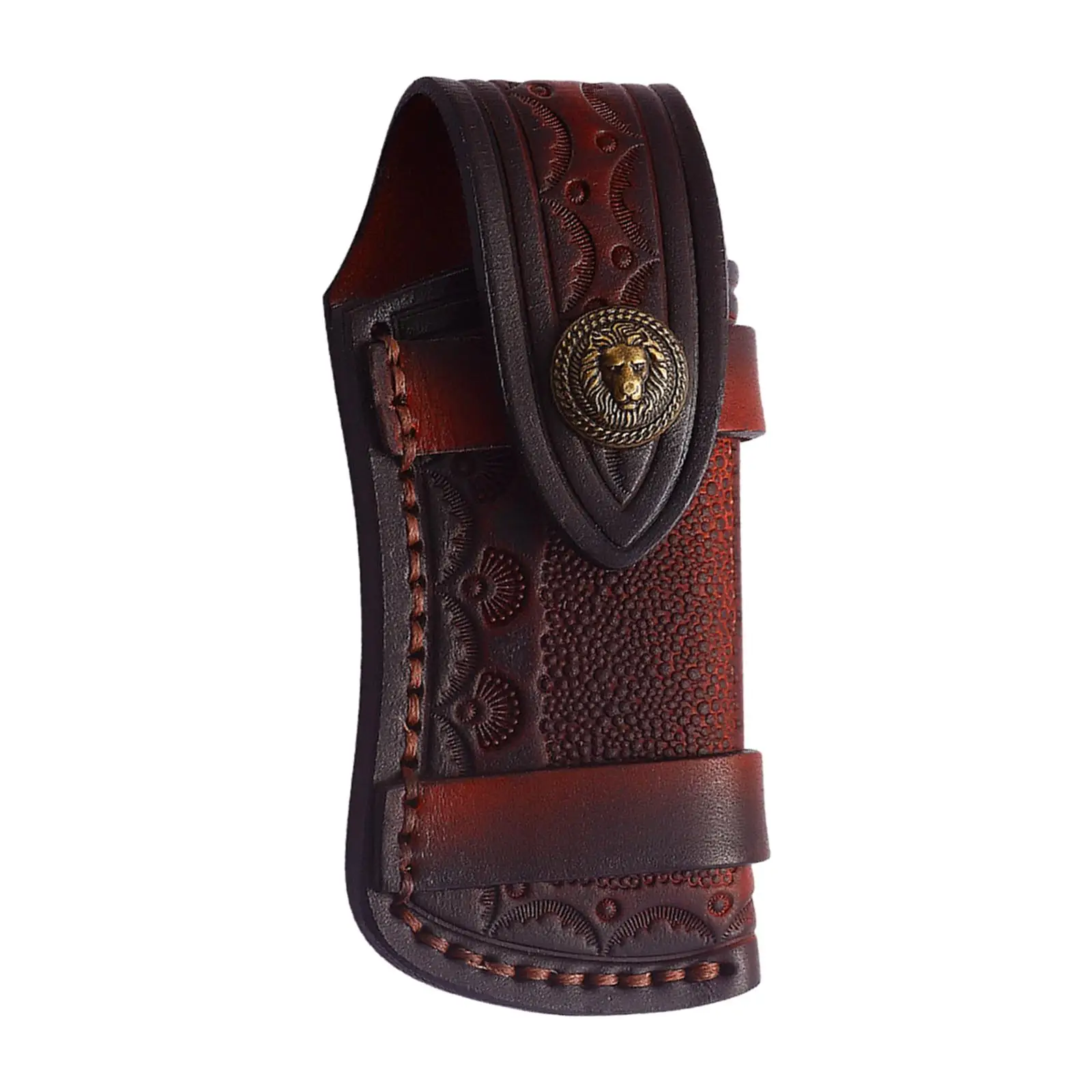 Classical Leather Sheath for Folding Knife Protective Case with Belt Loop Portable Knife Cover for Men Women