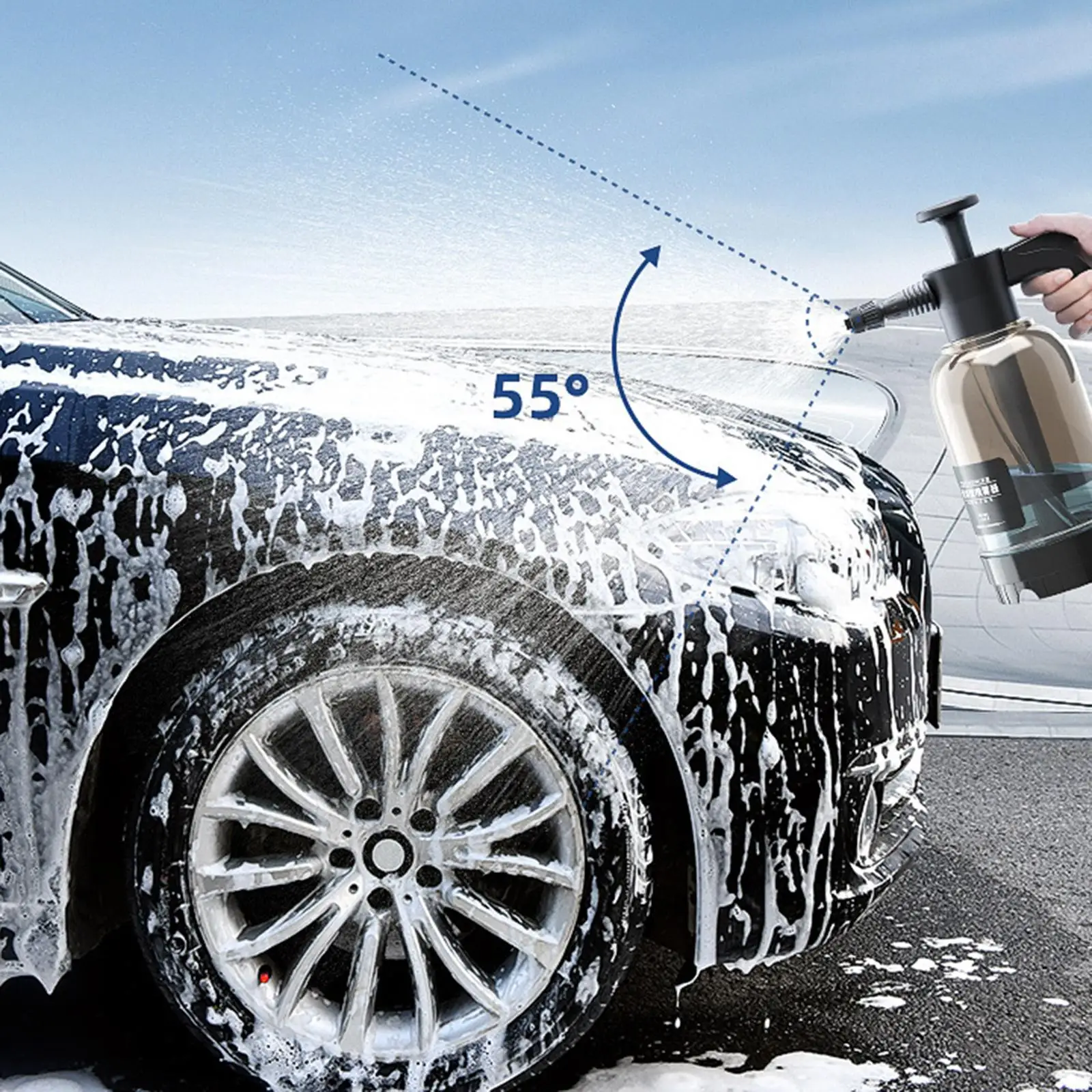 2L Car Wash Pump Manual Foaming Pressure Sprayer for Home Auto Use
